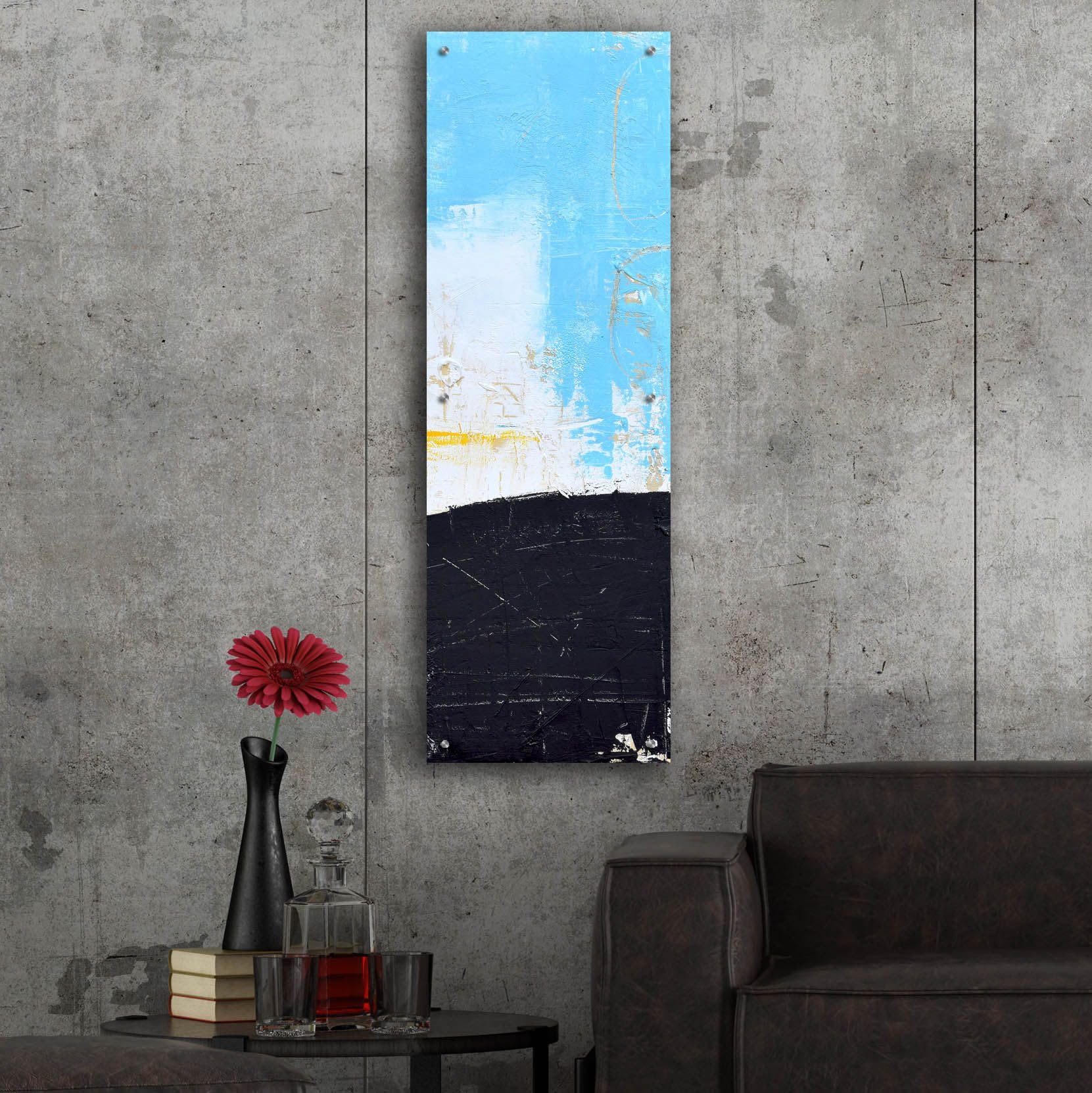 Epic Art 'Distance II' by Erin Ashley - Acrylic Glass Wall Art, 16x48 Inches - Modern Abstract Painting for Living Room, Bedroom & Office Decor