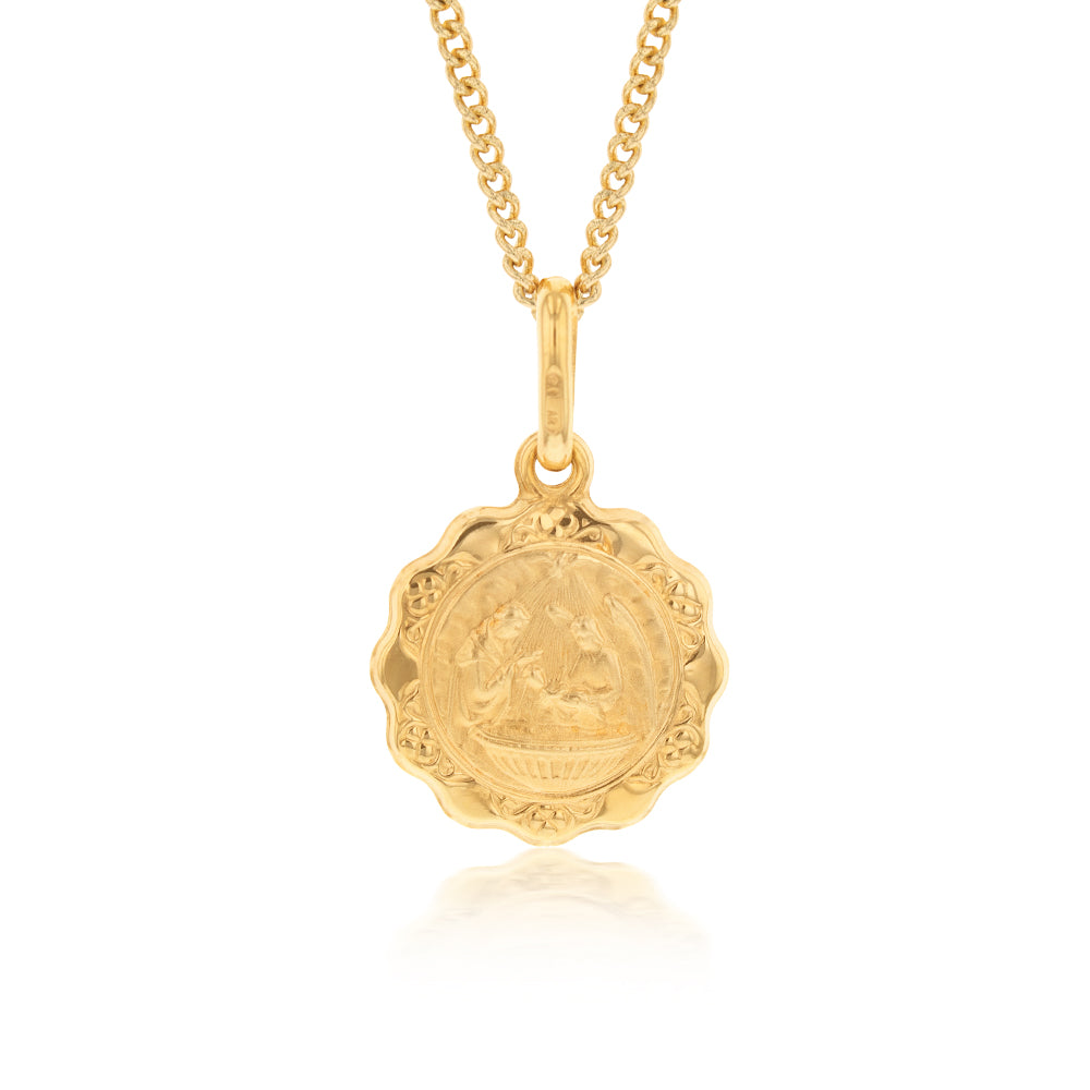 9ct Yellow Gold 12mm Pendant Necklace - Elegant Jewelry for Women, Gift for Her - Perfect for Weddings, Anniversaries & Special Occasions