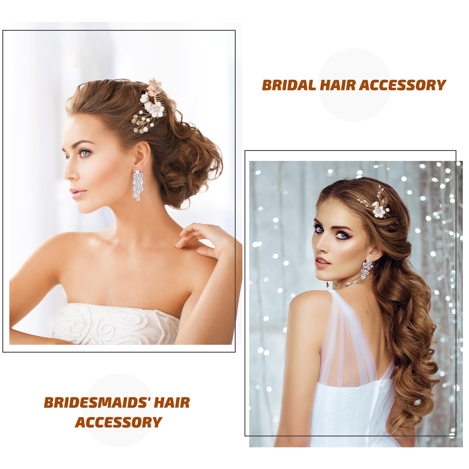STOBOK 4pcs Bridal Hair Accessories Set - Rhinestone Pearl Wedding Hair Pins, Side Clips & U-Shaped Combs for Bride, Bridesmaid & Women | Perfect for Weddings, Prom, Parties & Special Occasions