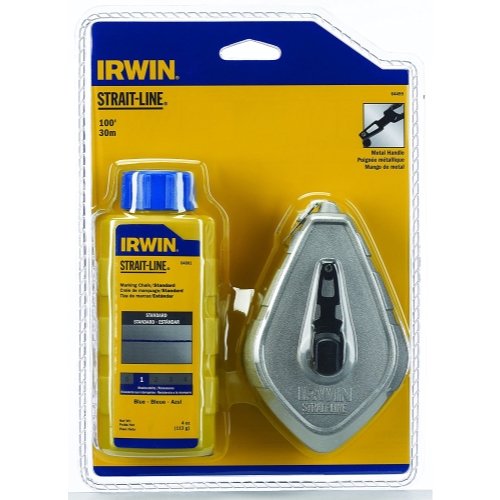 IRWIN STRAIT-LINE 100 ft. Blue Chalk Line Reel - Professional Construction Chalk Box for Carpentry, Masonry & DIY Projects (Model 1932880)