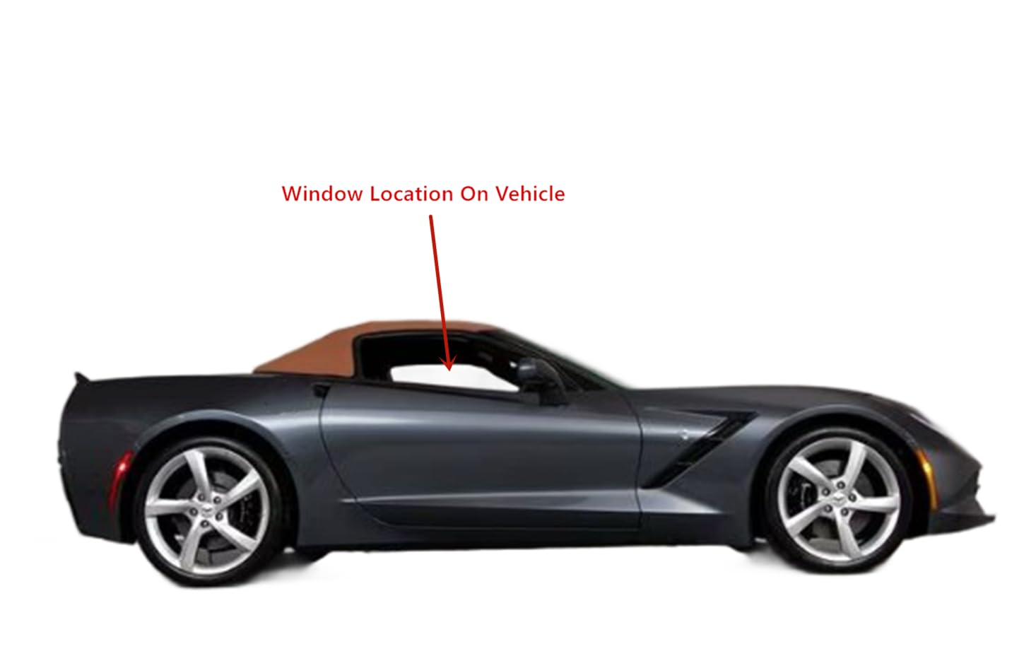 Chevrolet Corvette 2014-2019 Right Side Passenger Door Window Glass Replacement - Compatible with 2 Door Convertible Models | Perfect for Auto Glass Repair & Restoration Projects