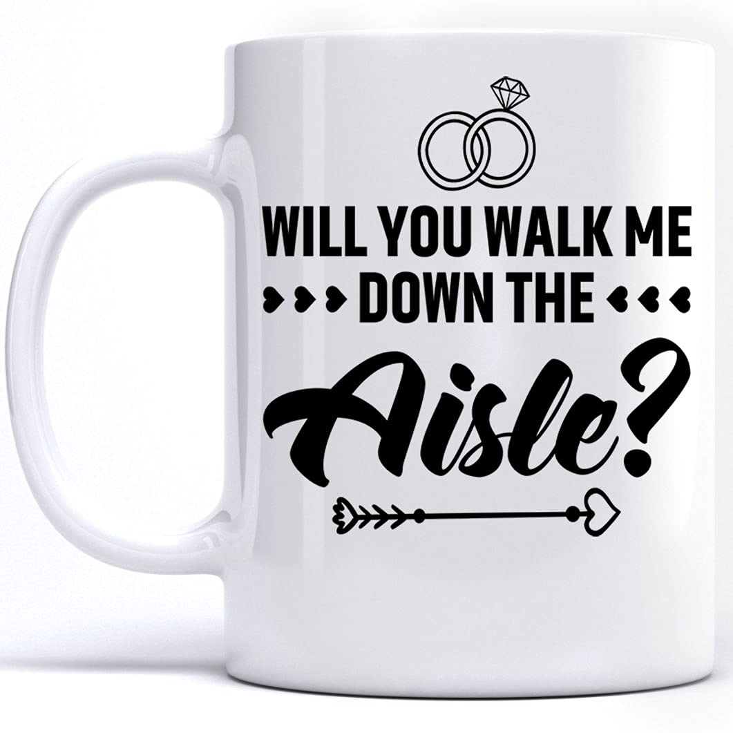 Walk Me Down The Aisle Mug - 11oz Ceramic Coffee Cup for Wedding, Father of The Bride Gift - Microwave & Dishwasher Safe - Perfect for Father's Day, Bridal Shower & Wedding Day Memories