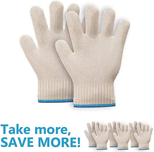 Heat Resistant Oven Gloves - 3 Pairs Cotton Kitchen Mitts with Fingers, Pot Holders for Baking, Grilling & Cooking - Perfect for BBQ, Baking Bread & Handling Hot Pans