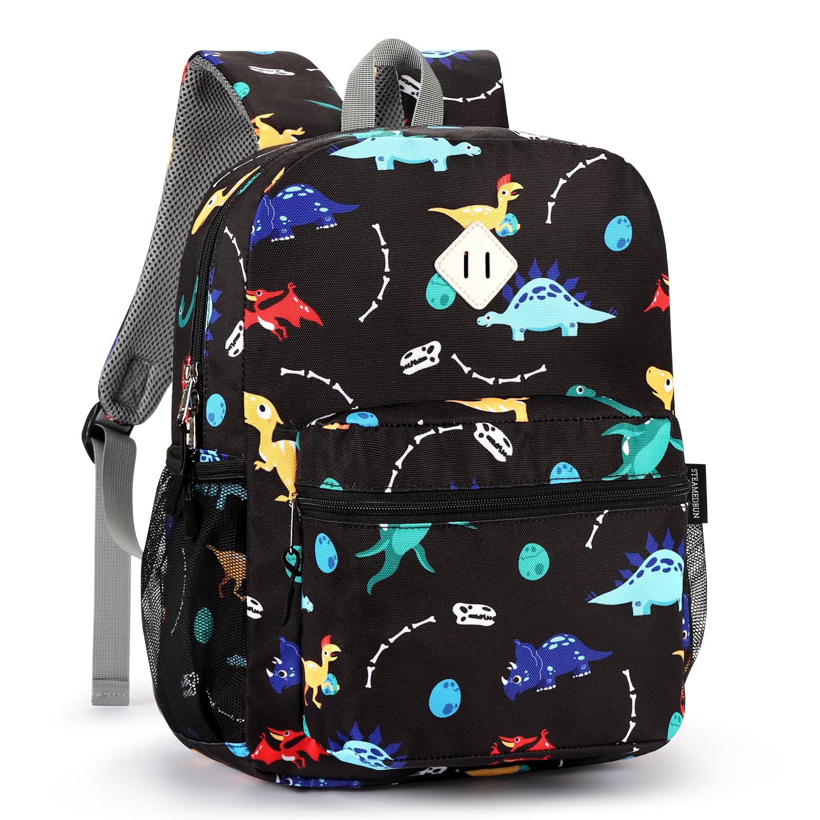 Dinosaur Backpack for Boys 4-8 Years | 15 Inch Kids School Backpack for Elementary & Kindergarten | STEAMEDBUN Durable Children's Backpack - Perfect for School, Travel & Daily Adventures