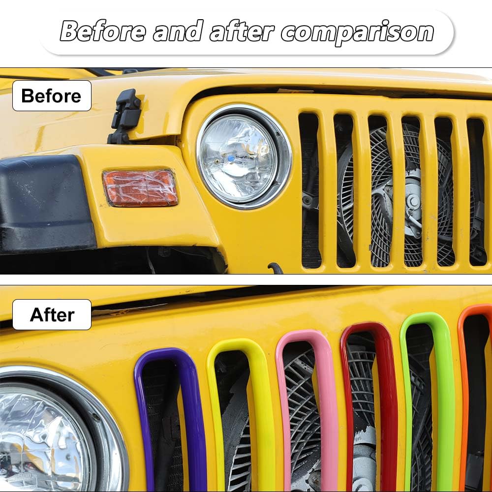 Jeep Wrangler TJ Front Grill Inserts 1997-2006 - Rainbow Color Replacement Grille for Off-Road Style & Custom Look | Perfect for Jeep Enthusiasts & Outdoor Adventures