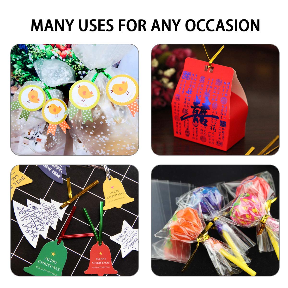600PCS 4-Inch Metallic Twist Ties - Reusable Plastic Cable Ties for Bread Bags, Candy Bags, Party Decorations, Cake Pops & Gift Wrapping (Green) - Perfect for Baking, Organizing & Crafting