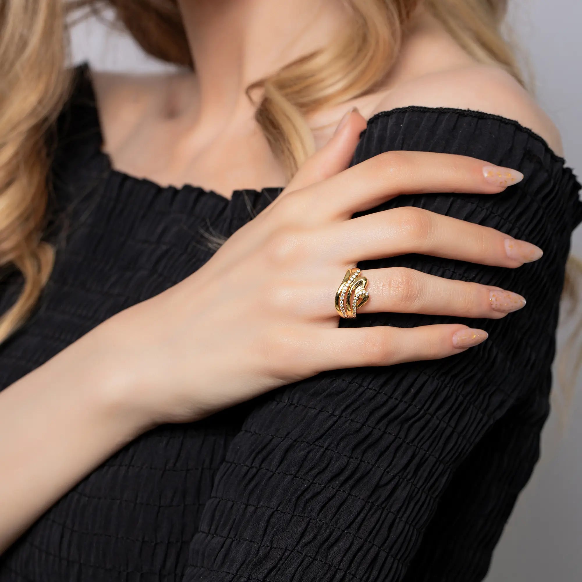 Charlotte Wave Ring - Elegant Silver Stackable Boho Ring for Women | Perfect for Everyday Wear, Layering & Special Occasions