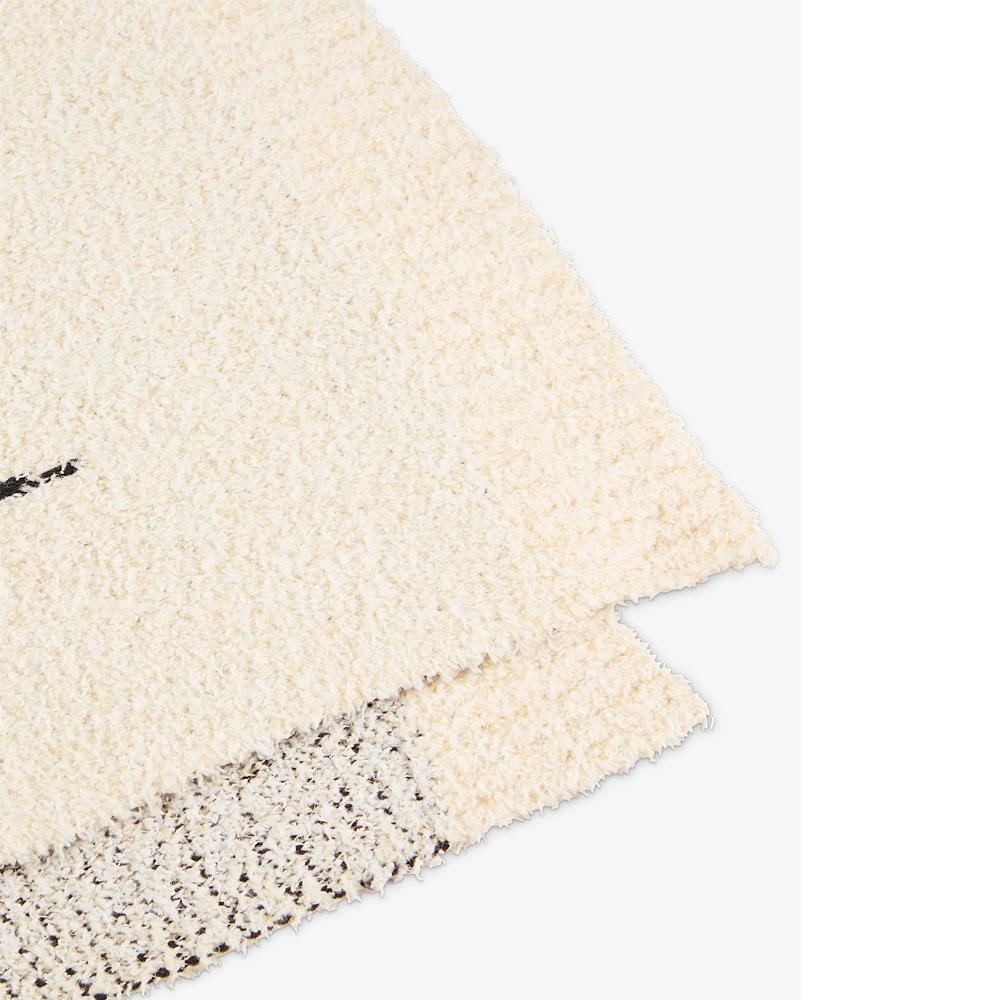 Nike Oversized Bounce Knit Blanket - Light Orewood/Black - Soft Cozy Throw for Home, Office & Travel Comfort