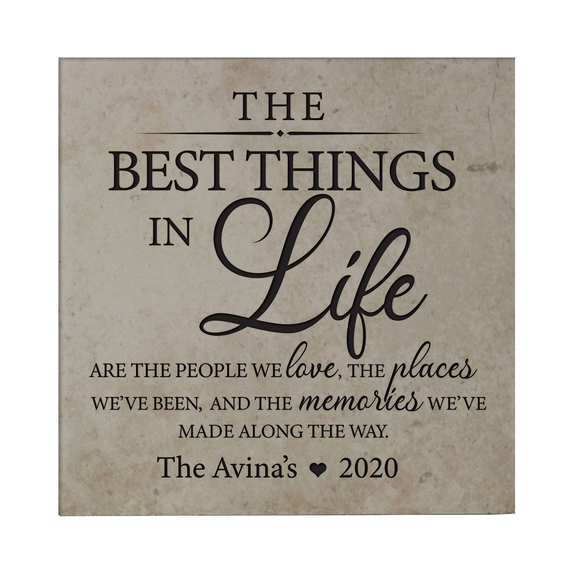 LifeSong Milestones Personalized Ceramic Trivets - 5.75x5.75 Inch Heat Resistant Kitchen Decor for Table Protection | Perfect for Dining, Living Room & Home Office | Family Keepsake Gift Idea (The Best Things)