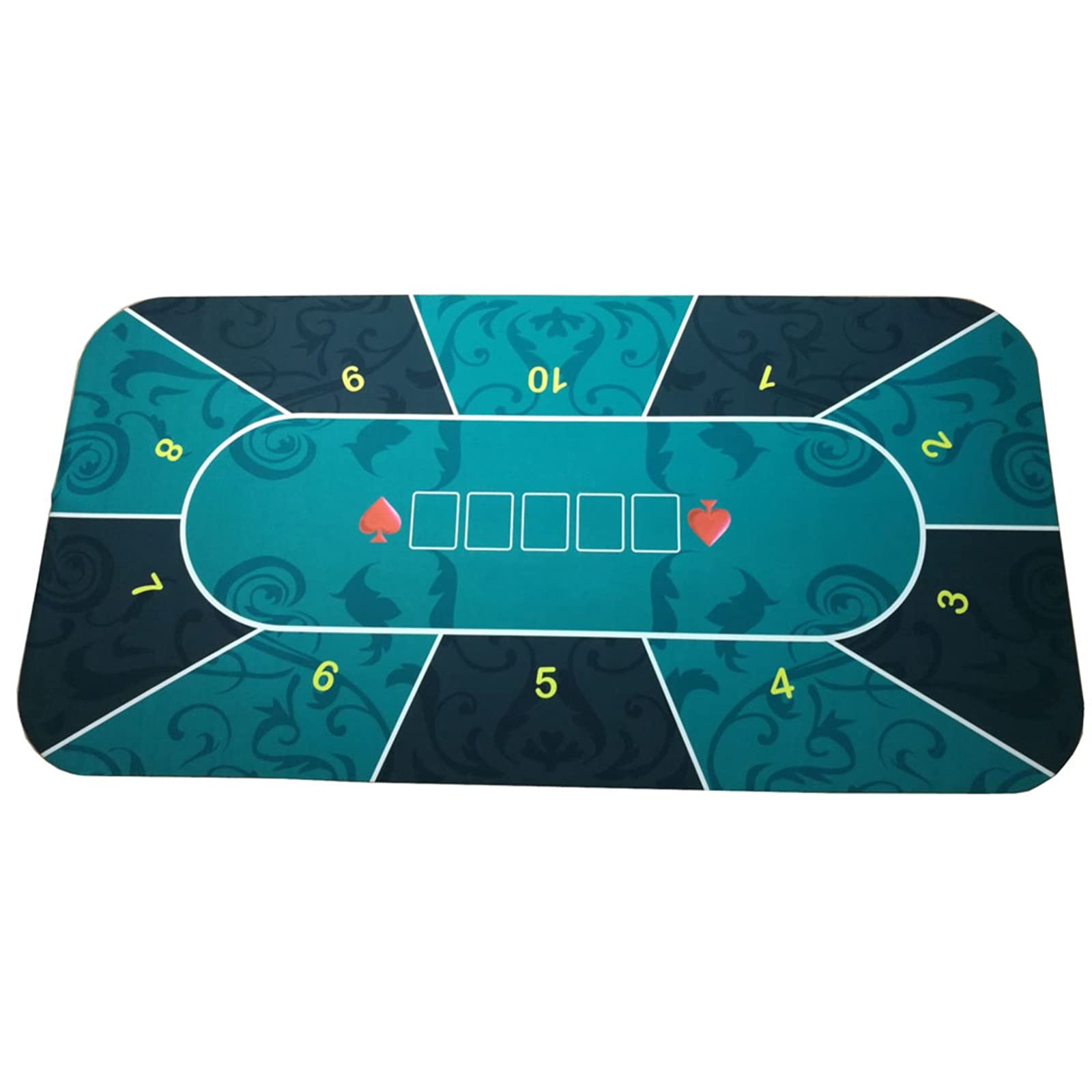 Professional Poker Table Cover - Portable Rubber Poker Mat for Blackjack, Casino Games & Card Play - Non-Slip Round Poker Table Top with Felt Surface (Color: Black) - Perfect for Home Game Nights, Casino Parties & Poker Tournaments
