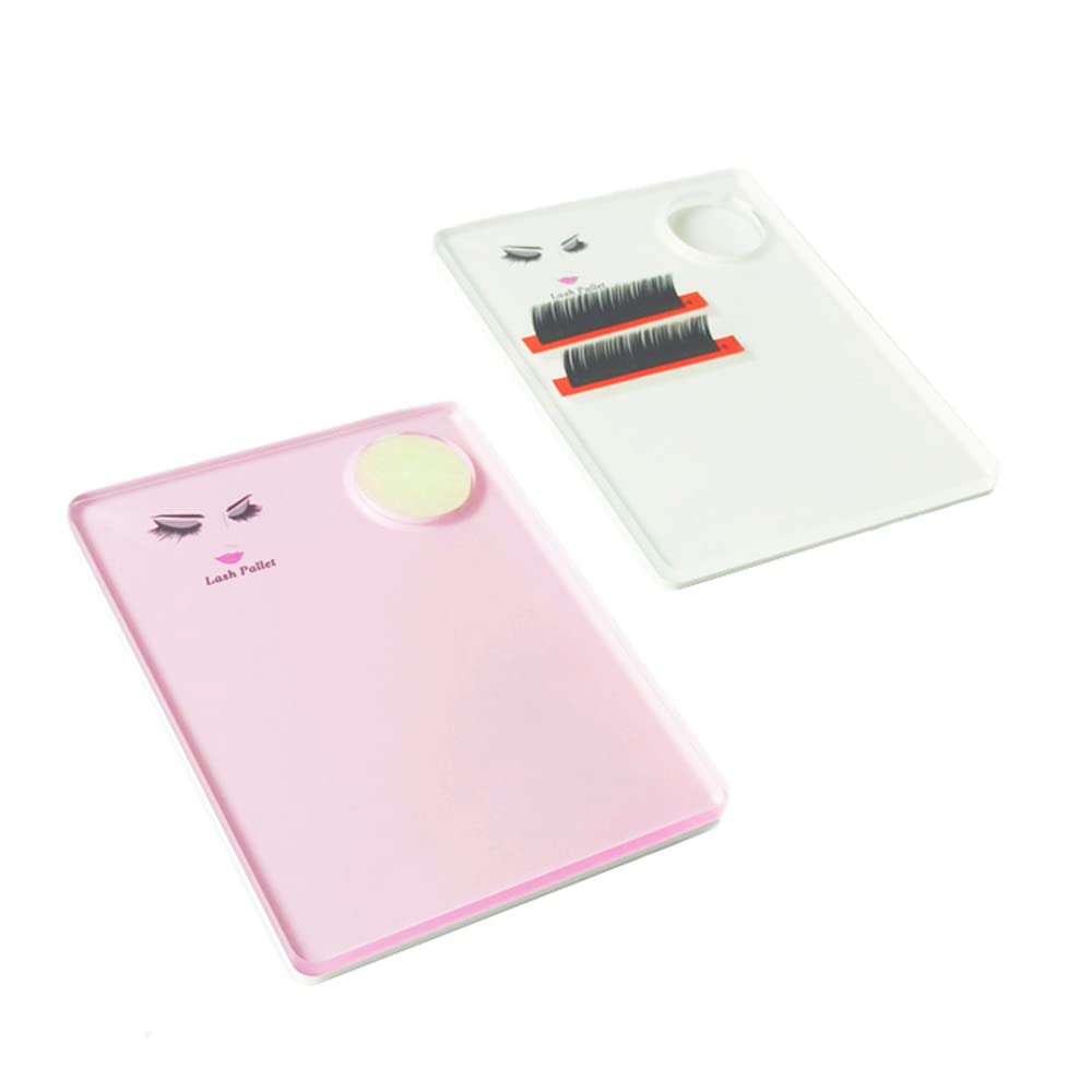Professional Acrylic Eyelash Extension Tray - False Eyelash Organizer with Jade Stone Design, Pink Lash Grafting Pad for Salon & Home Use - Perfect for Lash Artists & DIY Beauty Enthusiasts