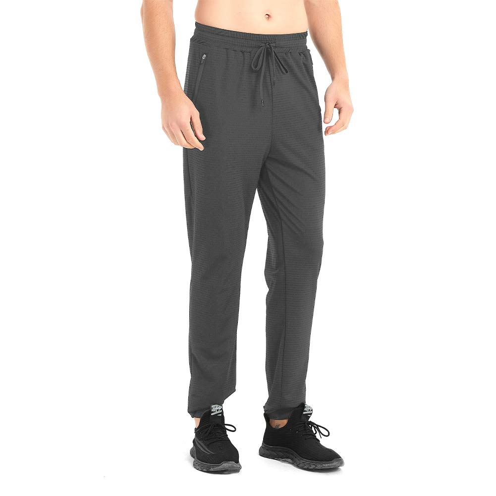 SPOFOR 34/36/38/40 Inch Long Inseam Men's Tall Sweatpants - Lightweight Jogger Pants with Zipper Pockets for Quick Dry Workout, Running & Gym Training