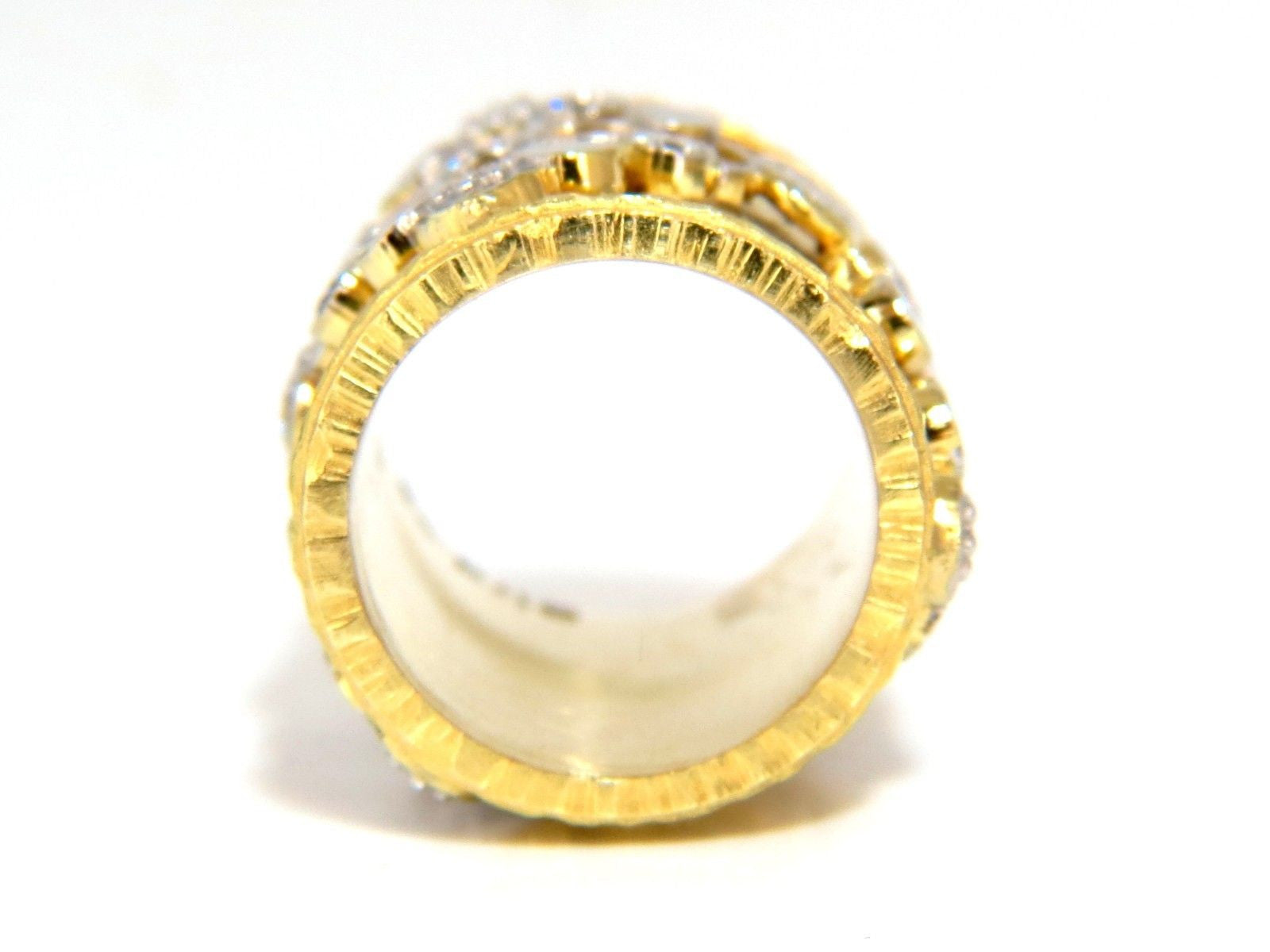 1.10CT 14K Gold Diamond Spanish Gothic Deco Revival Hammered Finish Band Ring - Vintage Inspired Jewelry for Weddings, Anniversaries & Special Occasions