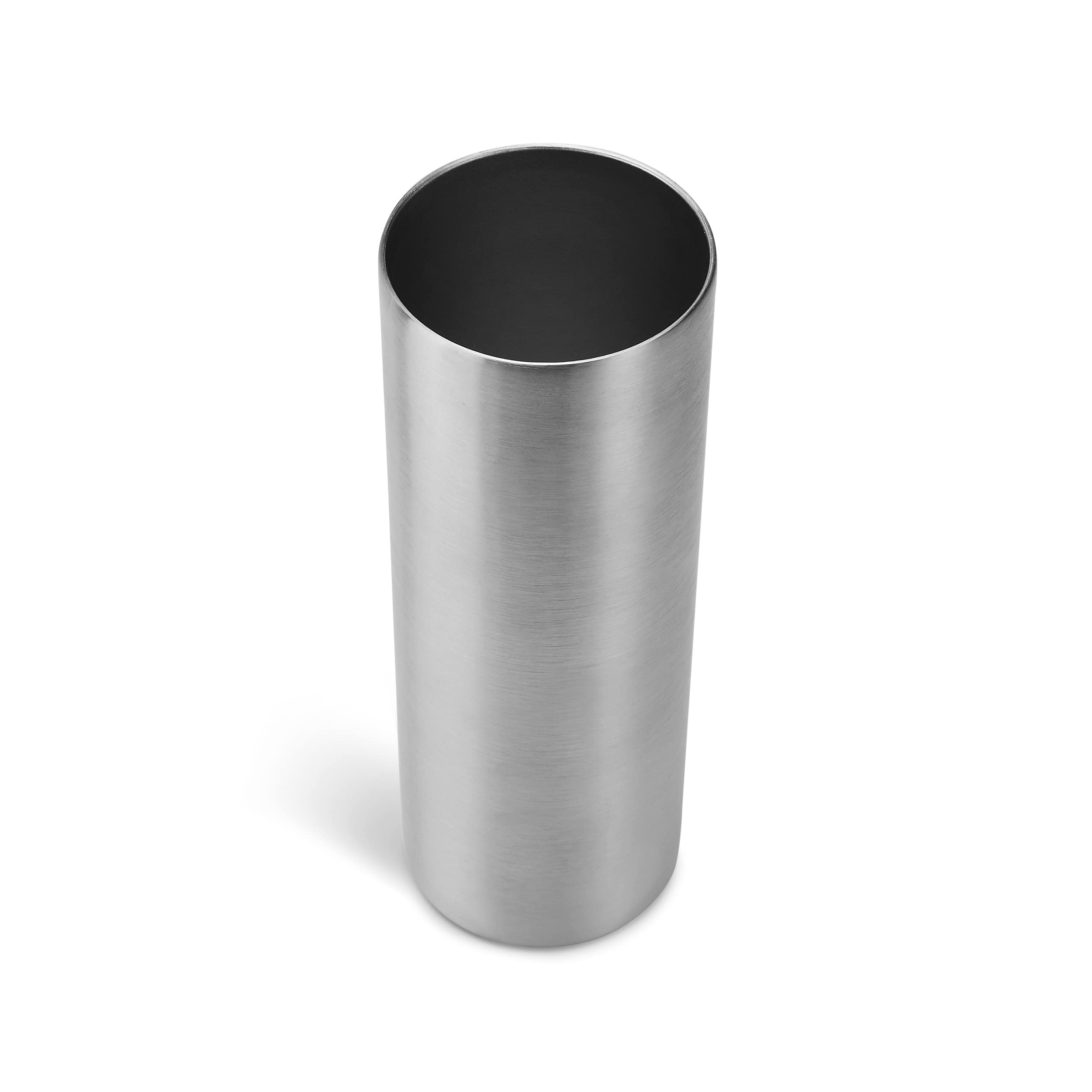 Makerflo Silver 20 oz Skinny Stainless Steel Tumbler with Lid & Straw - Bulk Pack of 25 | DIY Customizable Cups for Epoxy, UV DTF, Vinyl & Laser Engraving | Perfect for Crafters, Personalized Gifts & Promotional Events | Not for Sublimation