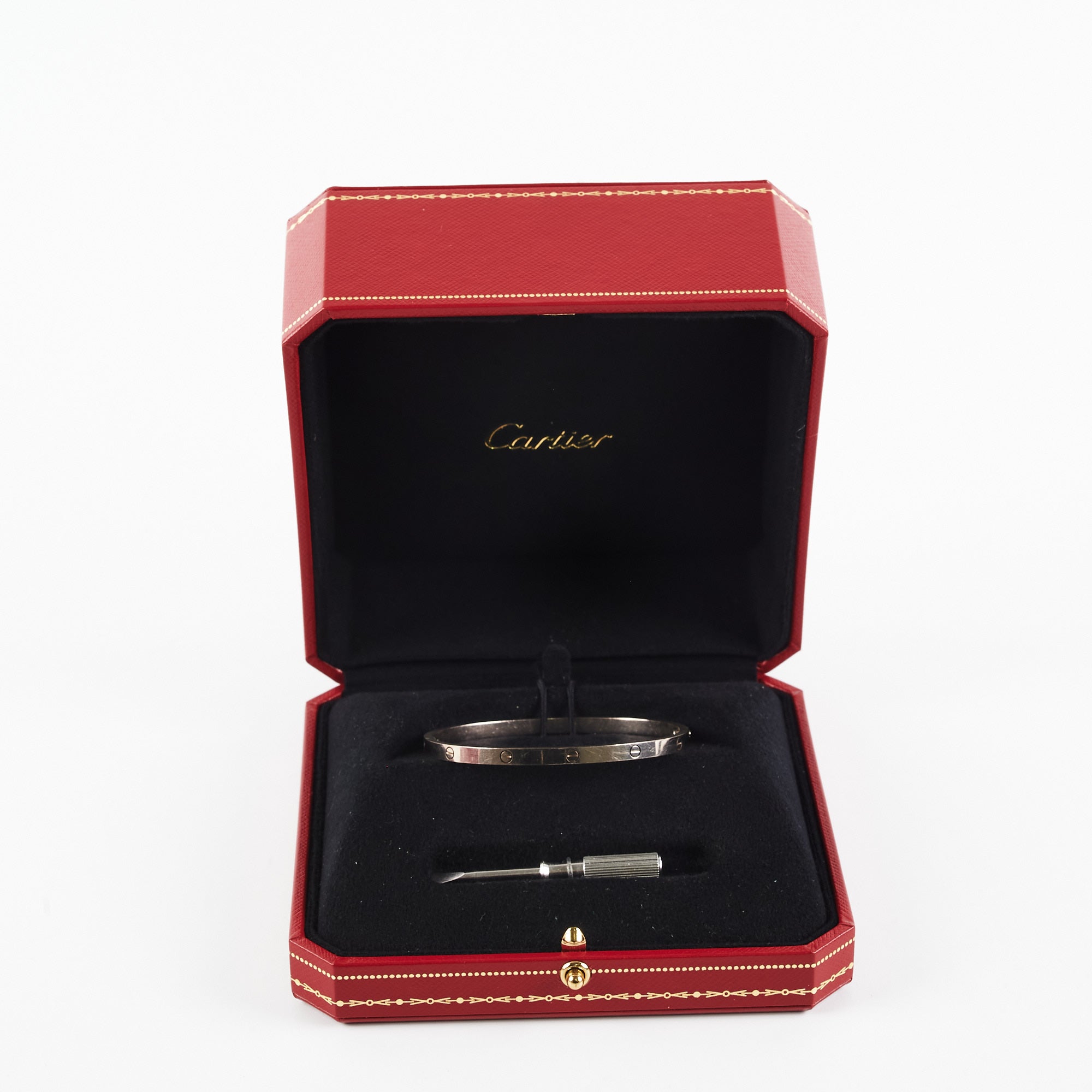 Cartier SM Love Bangle 17 White Gold Bracelet for Women - Luxury Jewelry Gift for Anniversary, Wedding & Special Occasions