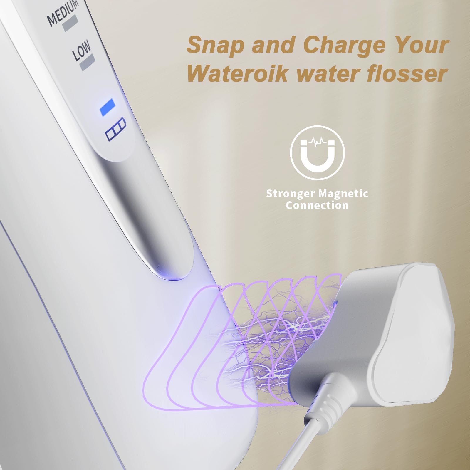 **WUKUR Replacement Magnetic Charger Cord for Waterpik Water Flosser - 5.9FT Power Cord Compatible with WP-560, WP-562, WP-563, WP-567 Models - Perfect for Home & Travel Dental Care**