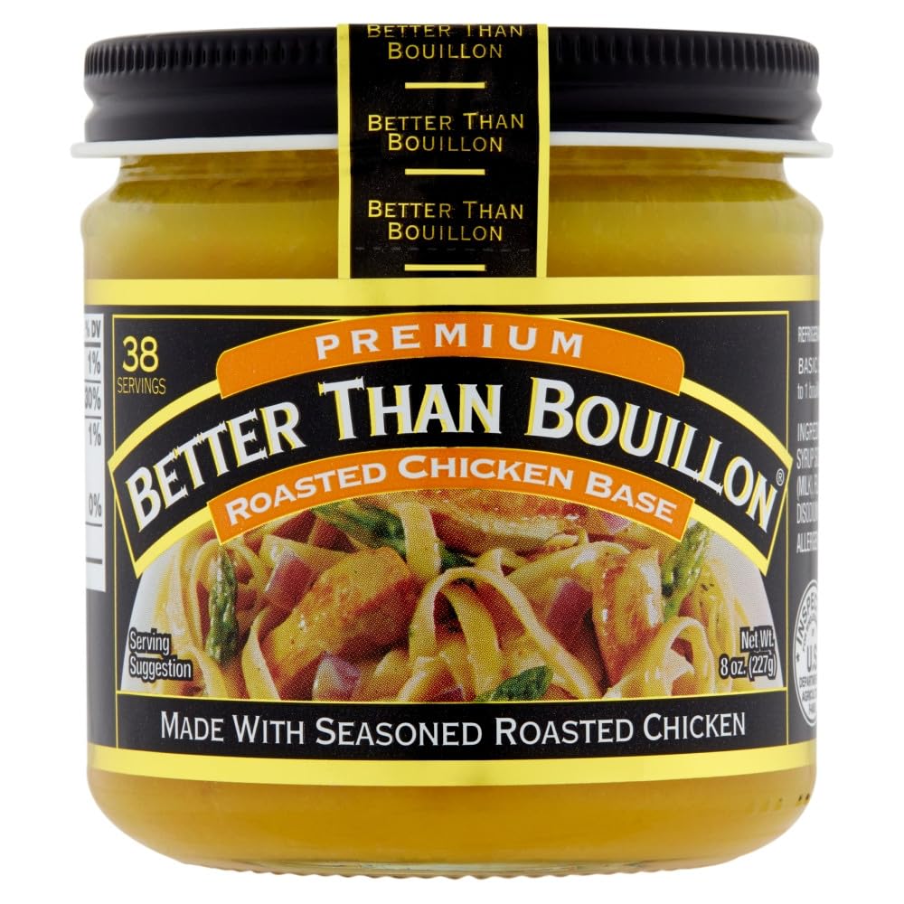 Better Than Bouillon Premium Base Variety Pack - 4 Flavor Bundle (Roasted Chicken, Beef, Garlic, Onion) 8 oz Jars - Gourmet Soup & Cooking Stock Concentrate for Chefs, Home Cooks & Meal Prep - Perfect for Soups, Stews, Gravies & Sauces