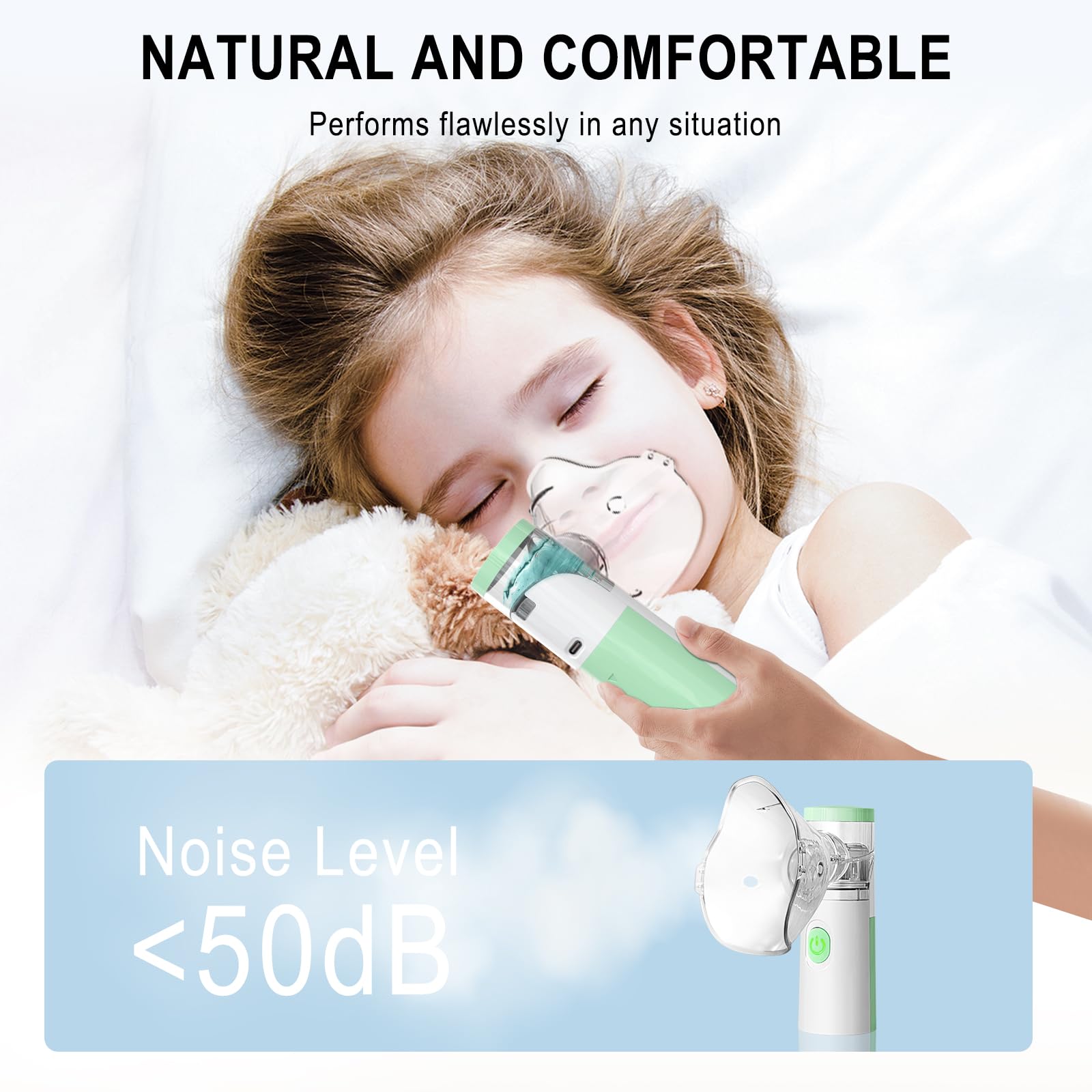 Portable Ultrasonic Nebulizer Machine for Kids & Adults - Handheld Cool Mist Humidifier for Asthma, Allergies & Respiratory Relief - Perfect for Travel, Home & Office Use