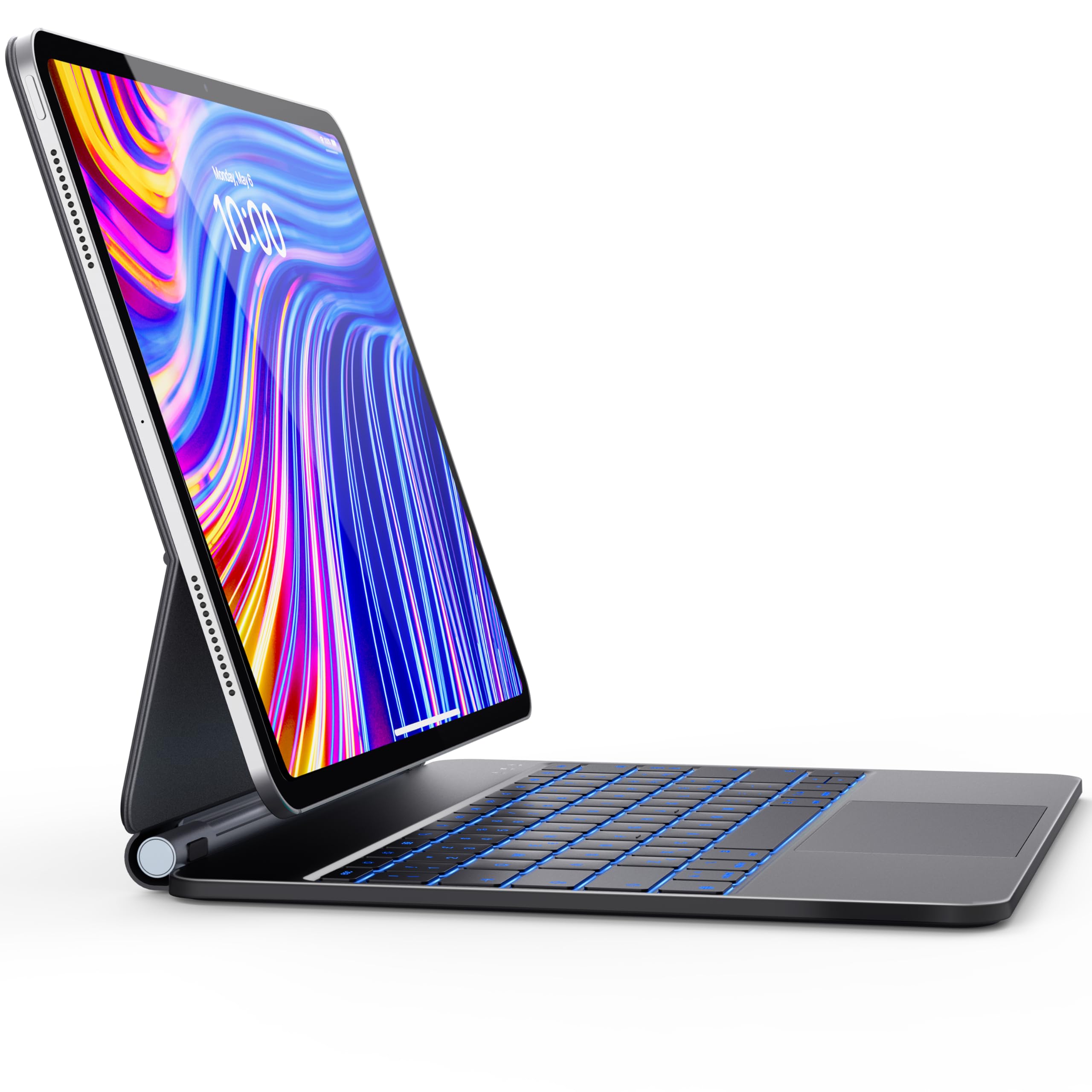 Earto Magnetic Floating Keyboard for iPad Air 13 (M2 2024/M3 2025) & iPad Pro 12.9 (6th/5th/4th/3rd Gen) - Magic Style Keyboard with Touchpad, 7-Color Backlight, Black | Perfect for Office Work, Remote Learning & Creative Projects