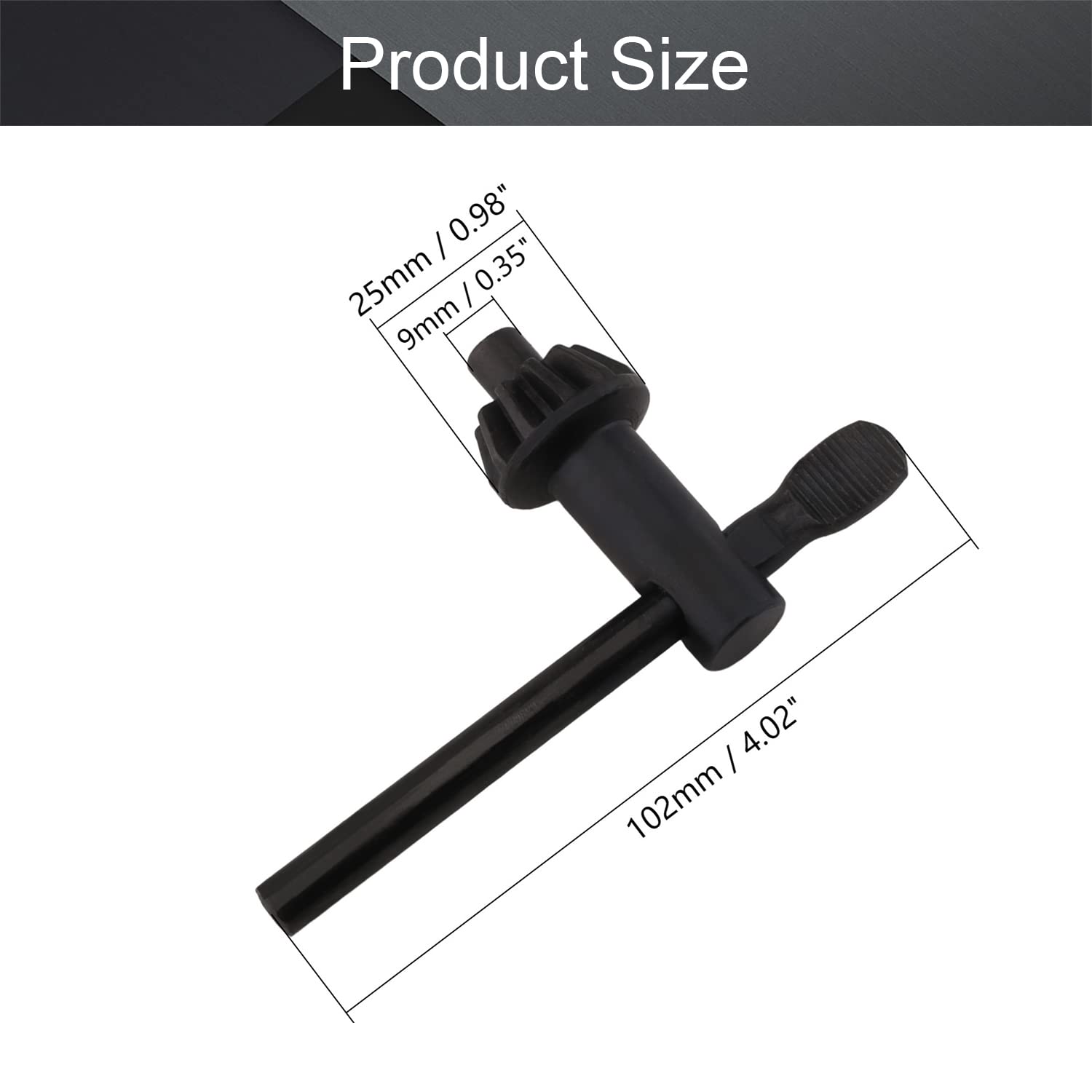 Utoolmart 9mm Pilot 11 Teeth Chuck Key for 5-20mm Drill Chuck - Black Replacement Tool for Power Drills & Workshop Use