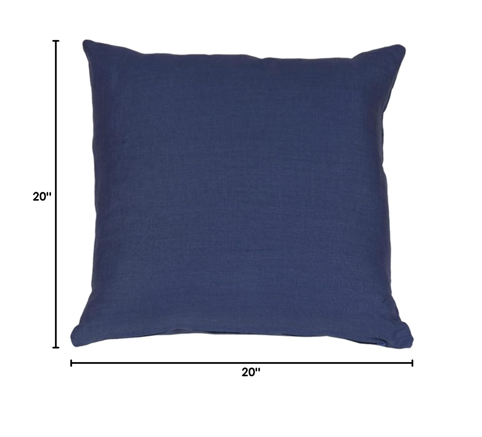 Premium Tuscany Linen Indigo Blue Throw Pillow 20x20 Inches - Square Decorative Cushion with Insert - Perfect for Sofa, Bed & Home Decor