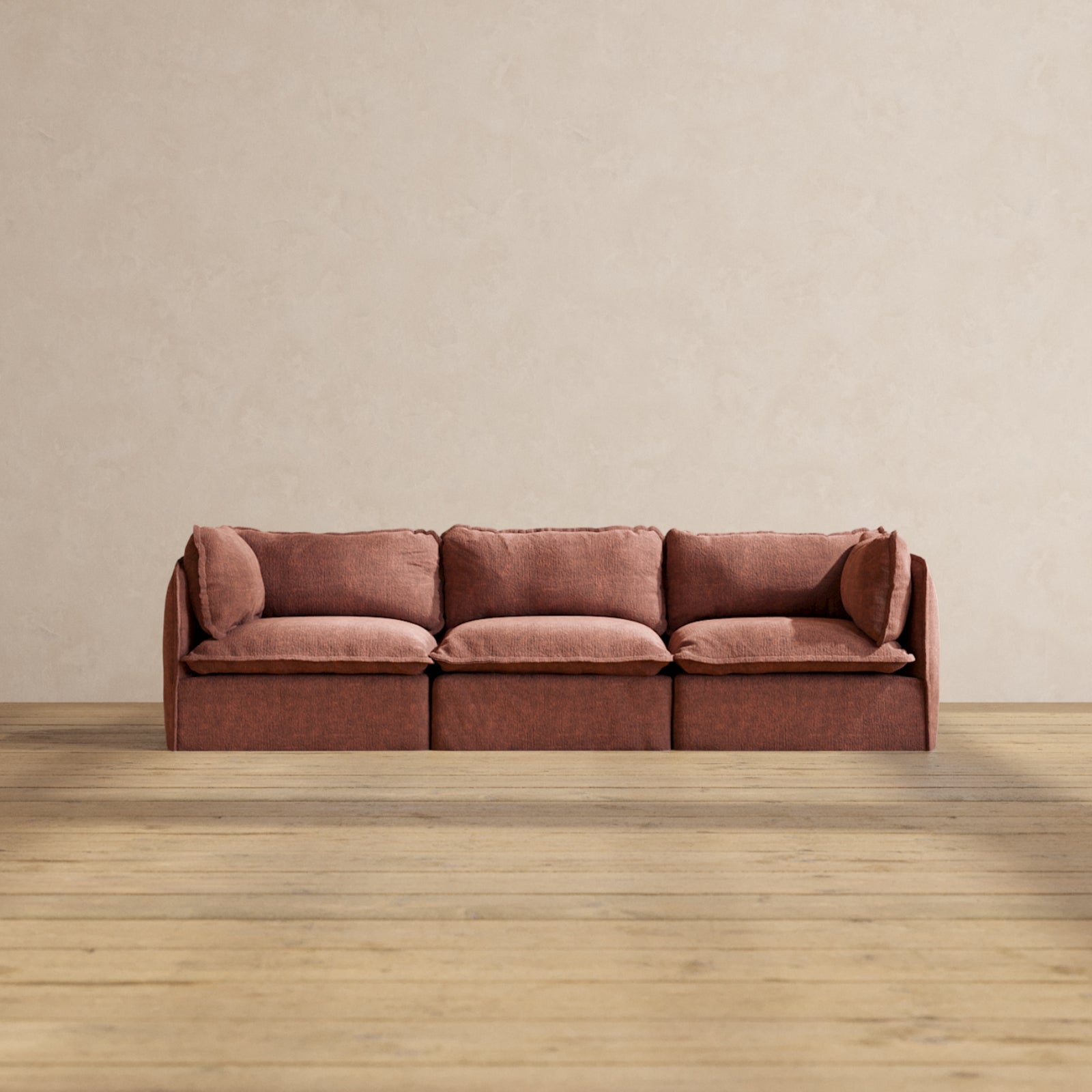 Premium Modular Performance 3-Seater Sofa in Rich Chestnut Brown | Modern Comfort Blend | Perfect for Living Rooms, Home Theaters & Cozy Spaces