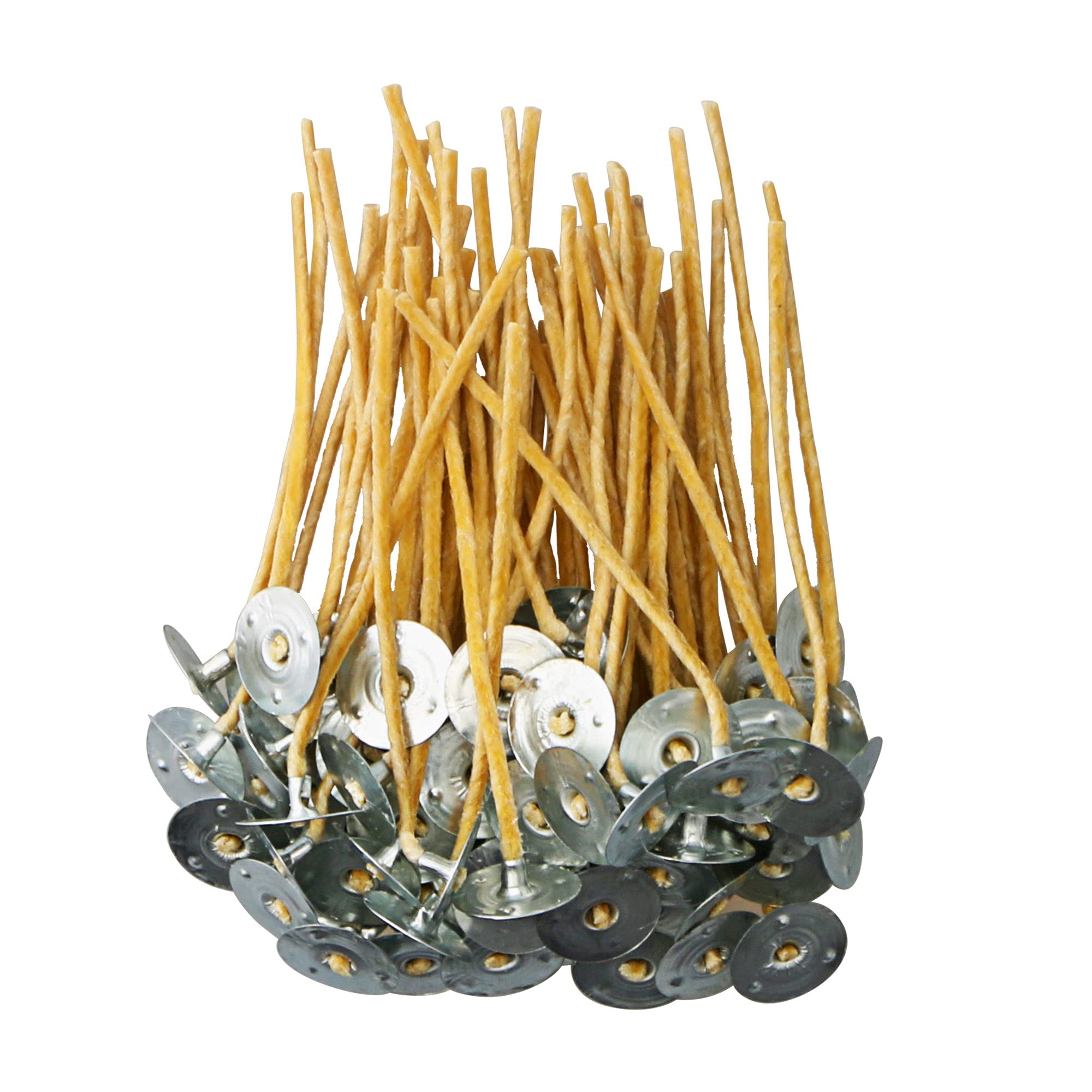 100 PCS 3.5 Inch Natural Beeswax Coated Hemp Wicks for Candle Making - 3mm Diameter Pre-Waxed Cotton Candle Wicks with Tabs - Perfect for DIY Candles, Aromatherapy & Home Decor