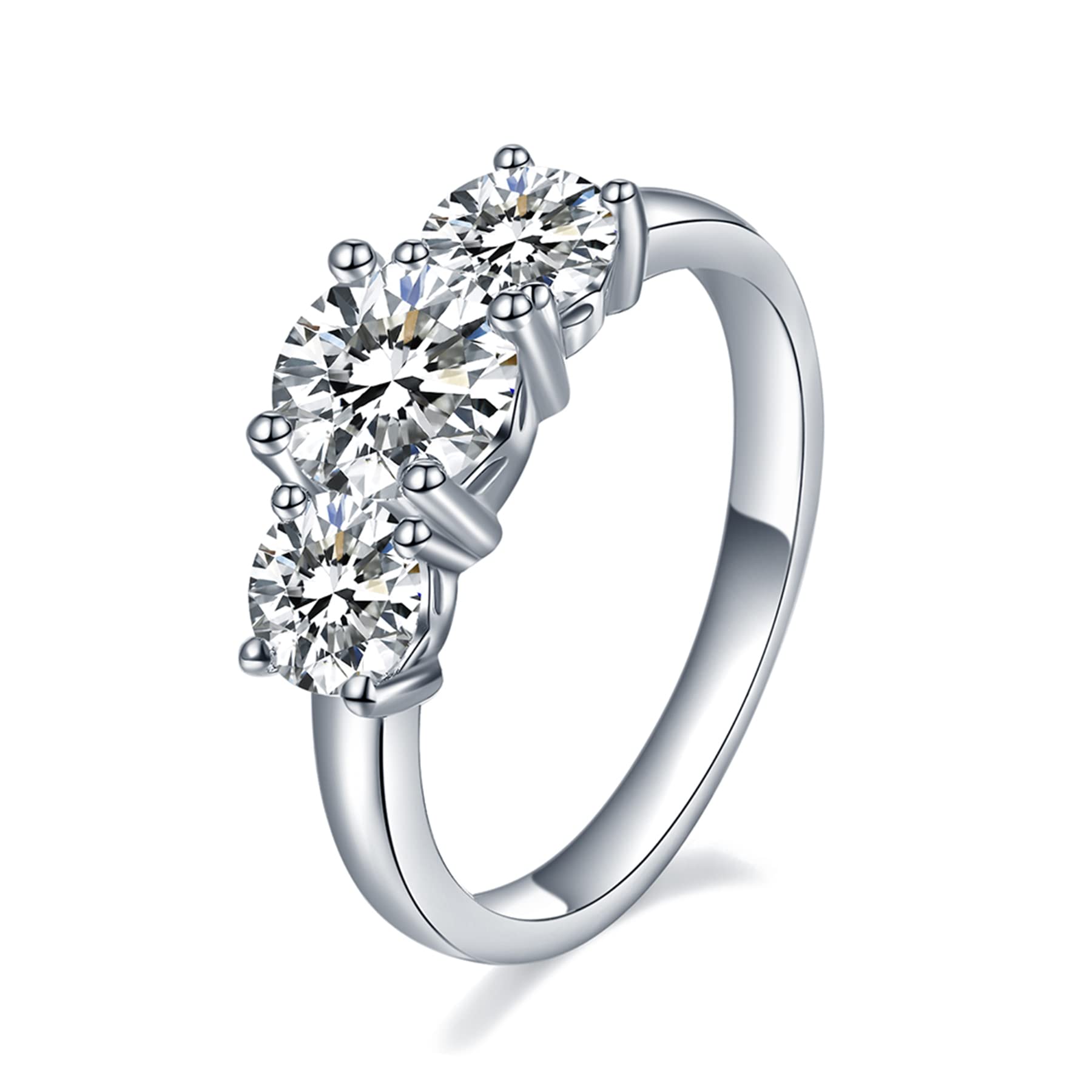 Mejewri 1CT/2CT Moissanite Engagement Ring for Women - 925 Sterling Silver Wedding Promise Ring (H-V Color) | Perfect for Proposals, Anniversaries & Bridal Jewelry