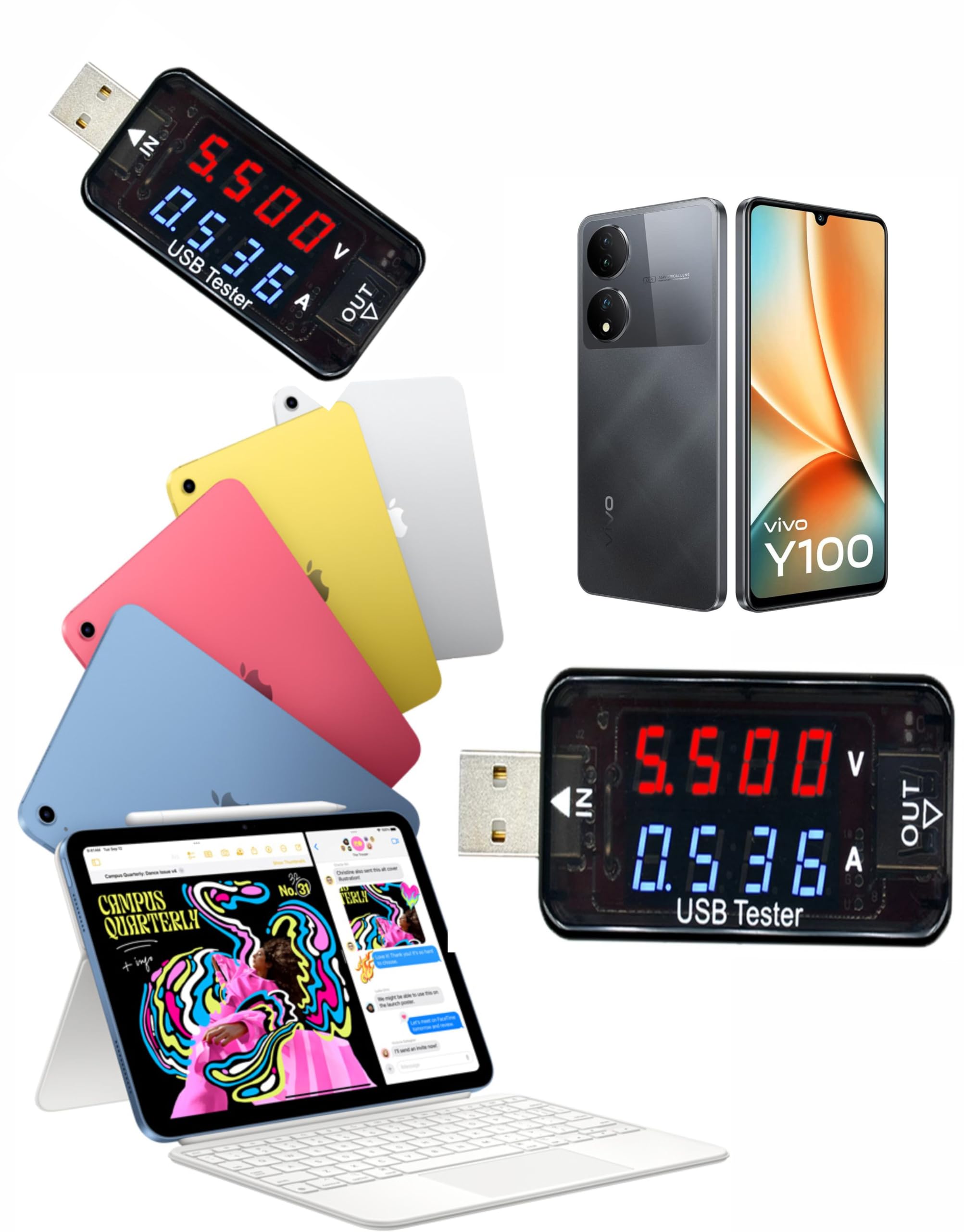 USB Charger Doctor - Portable Power Detector for Voltage & Current Testing - Perfect for Mobile Phones, Laptops, and Electronic Devices