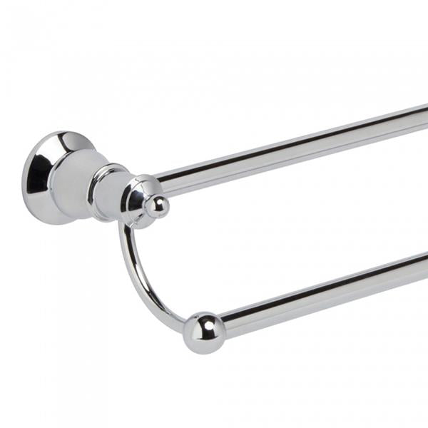 Fienza 81008 Lillian Double Towel Rail 800mm (31.5 Inch) Chrome Bathroom Towel Holder - Perfect for Bathrooms, Spas, and Luxury Hotels