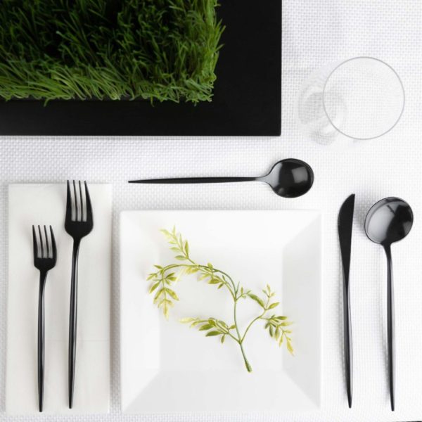 40-Piece Black Flatware Set for 8 - Modern Stainless Steel Cutlery Set with Knives, Forks & Spoons - Perfect for Dinner Parties, Restaurants & Home Dining