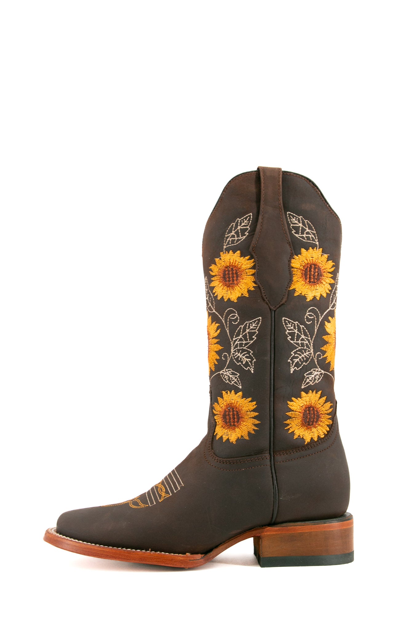 Stylish Women's Sunflower Square Toe Cowgirl Boots - Western Fashion Ankle Booties for Country Dancing & Rodeo Events