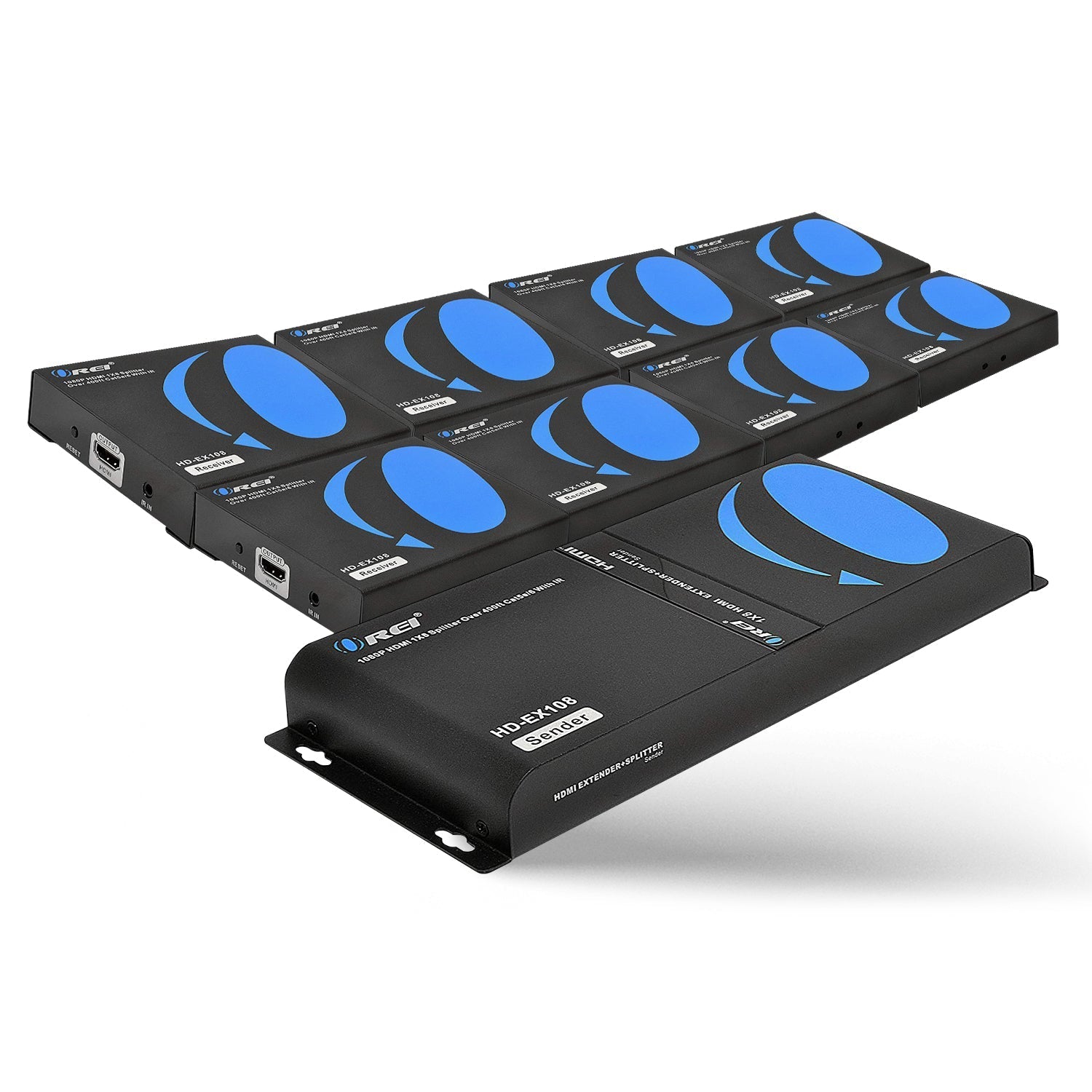 1x8 HDMI Extender Splitter Over CAT6/6a/7 - 400ft 1080p HD Video Distribution (HD EX108) - Perfect for Home Theater, Conference Rooms & Multi-Screen Setups