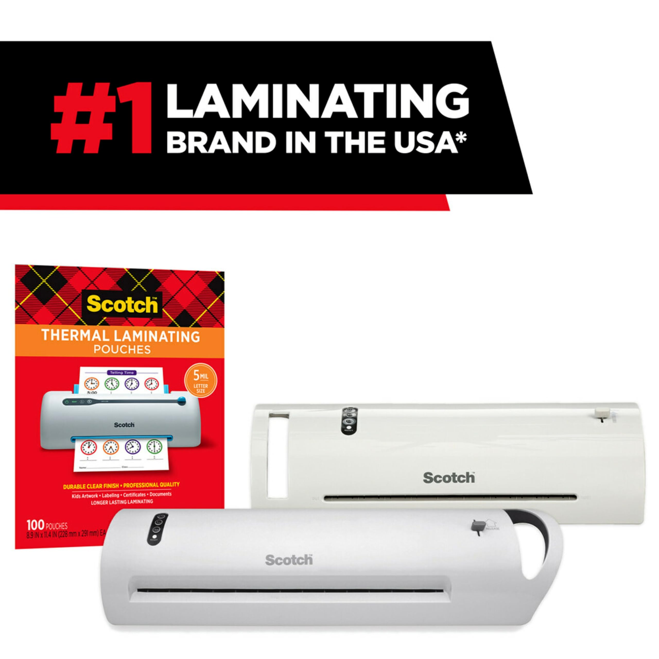 Scotch PRO Thermal Laminator Machine with Never Jam Technology - 9 Inch Wide 2 Roller System (TL906) - Includes Laminating Pouches - Perfect for Documents, Photos, ID Cards & School Projects