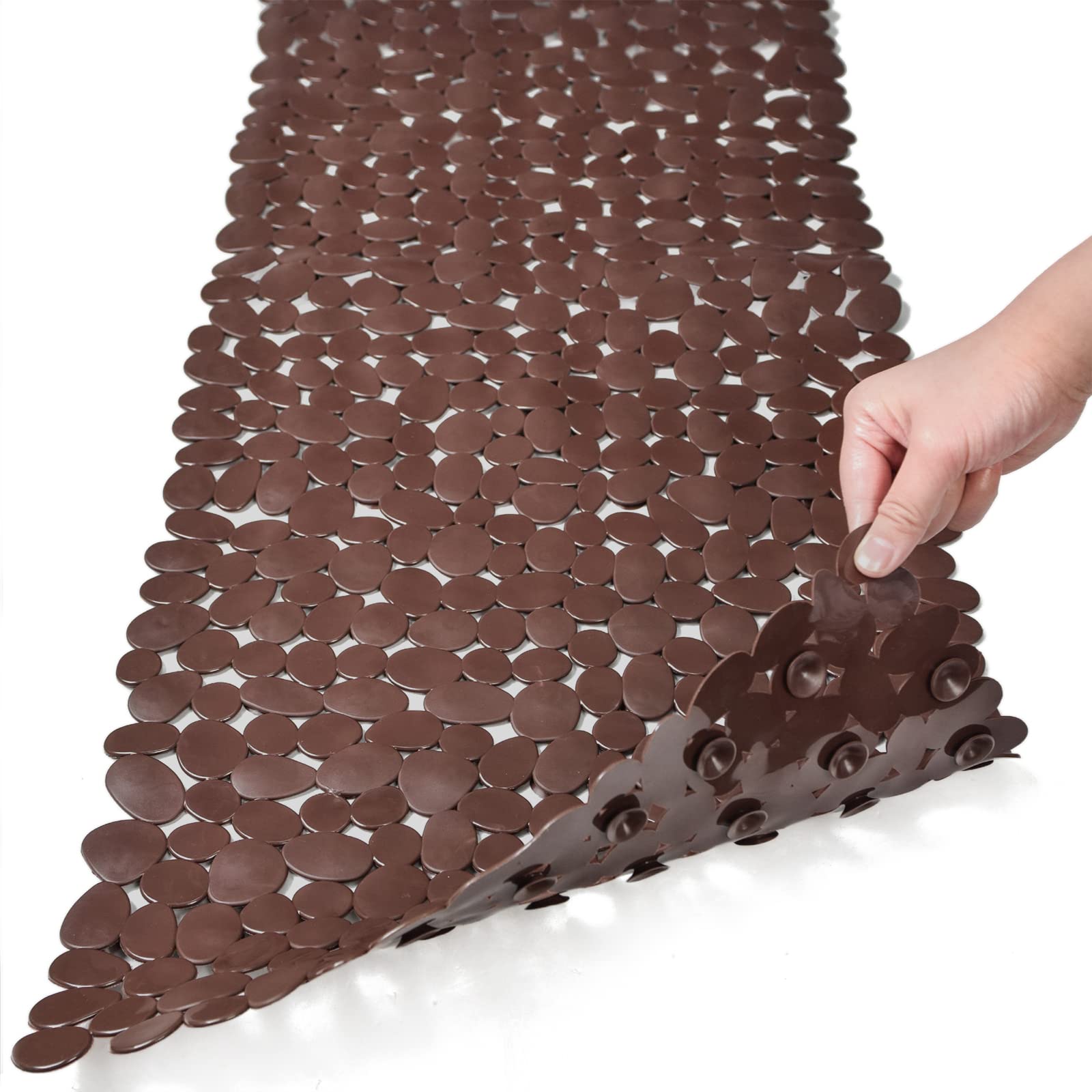 Non-Slip Pebble Bathtub Mat with Suction Cups - 16