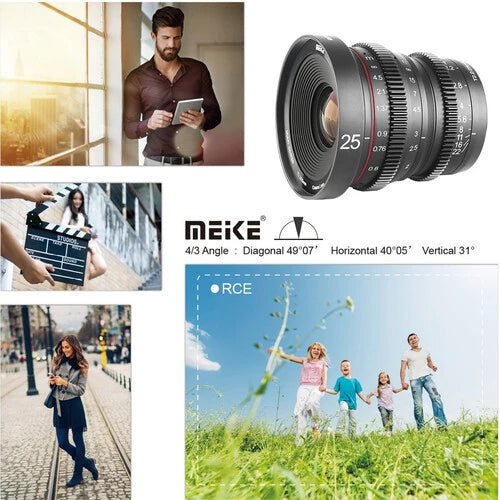 Meike 25mm T2.2 Manual Focus Cine Lens for Micro Four Thirds Cameras - Perfect for Filmmaking, Vlogging & Low Light Photography