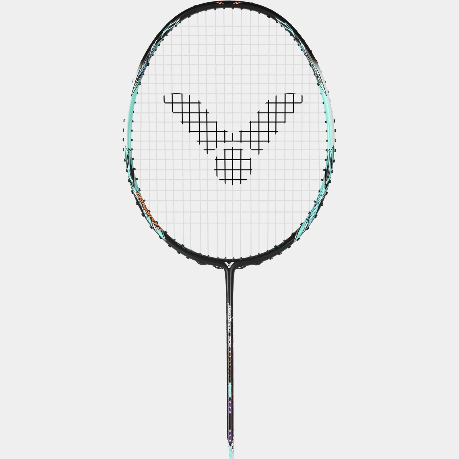 Victor AuraSpeed 90K Metallic Badminton Racket - Lightweight Carbon Fiber Shuttlecock Racket for Professional Players (Pale Turquoise) | Perfect for Tournaments & Training Sessions