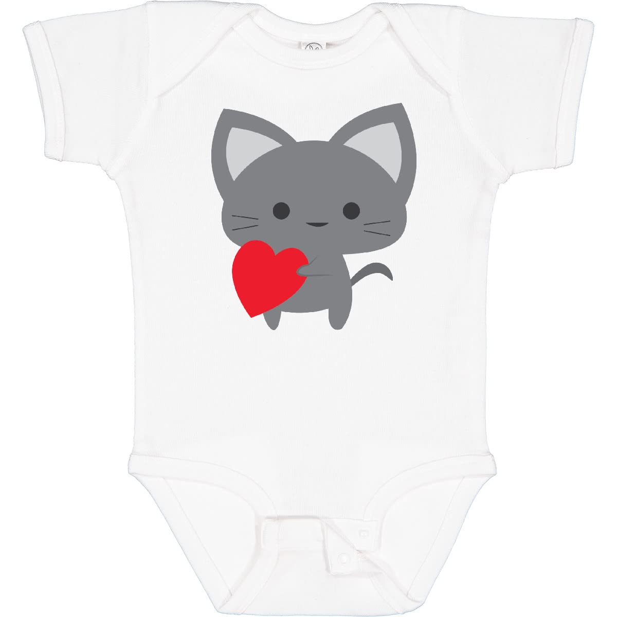 Inktastic Heart Cat Baby Bodysuit - Adorable Cat Print Onesie for Newborns & Infants - Perfect for Family Photos, Baby Showers & Everyday Wear