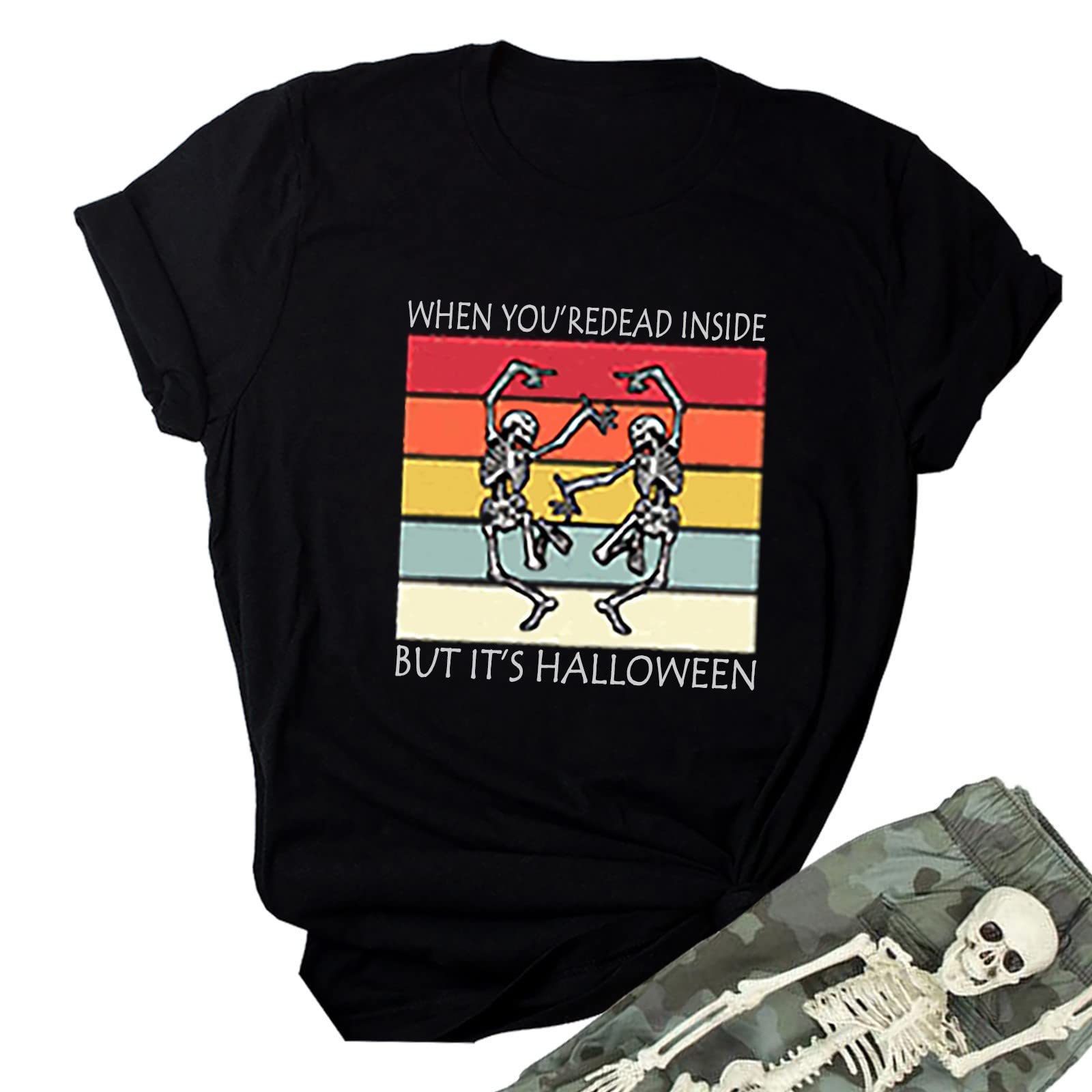 Vintage Skull Graphic T-Shirt for Women - Oversized Loose Fit Crewneck Short Sleeve Top - Trendy Casual Summer Blouse for Streetwear, Music Festivals & Everyday Wear