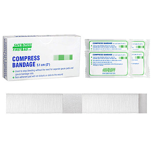 Elastic Compression Bandage 5.1 x 5.1 cm (4-Pack) - First Aid for Sprains, Sports Injuries & Post-Surgery Support