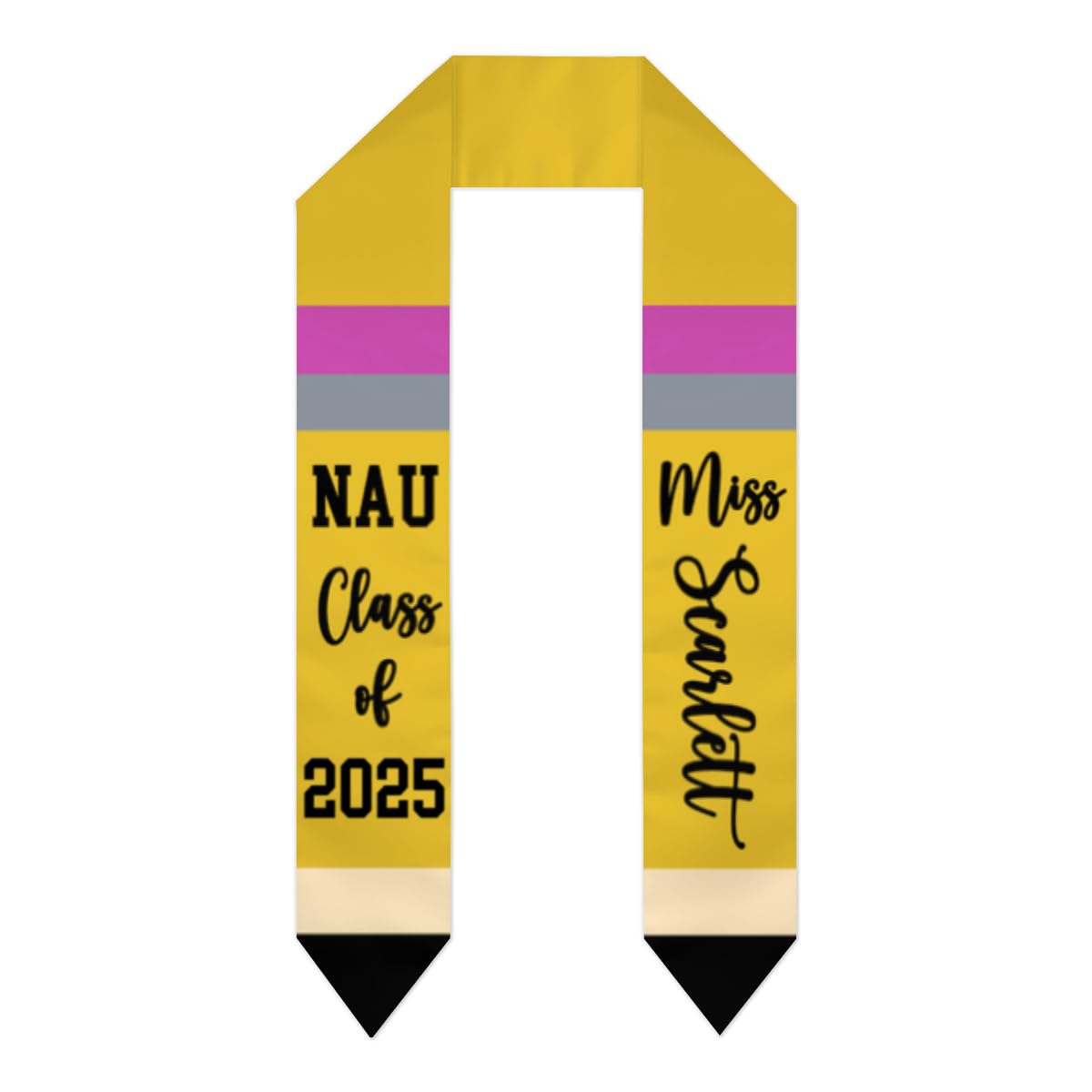 Custom Unisex Teacher Graduation Stole - Double-Sided Pencil Design Class of 2025 - 72 Inch College Graduation Sash Gift for Men & Women - Perfect for Graduation Ceremonies, Teacher Appreciation & Academic Celebrations