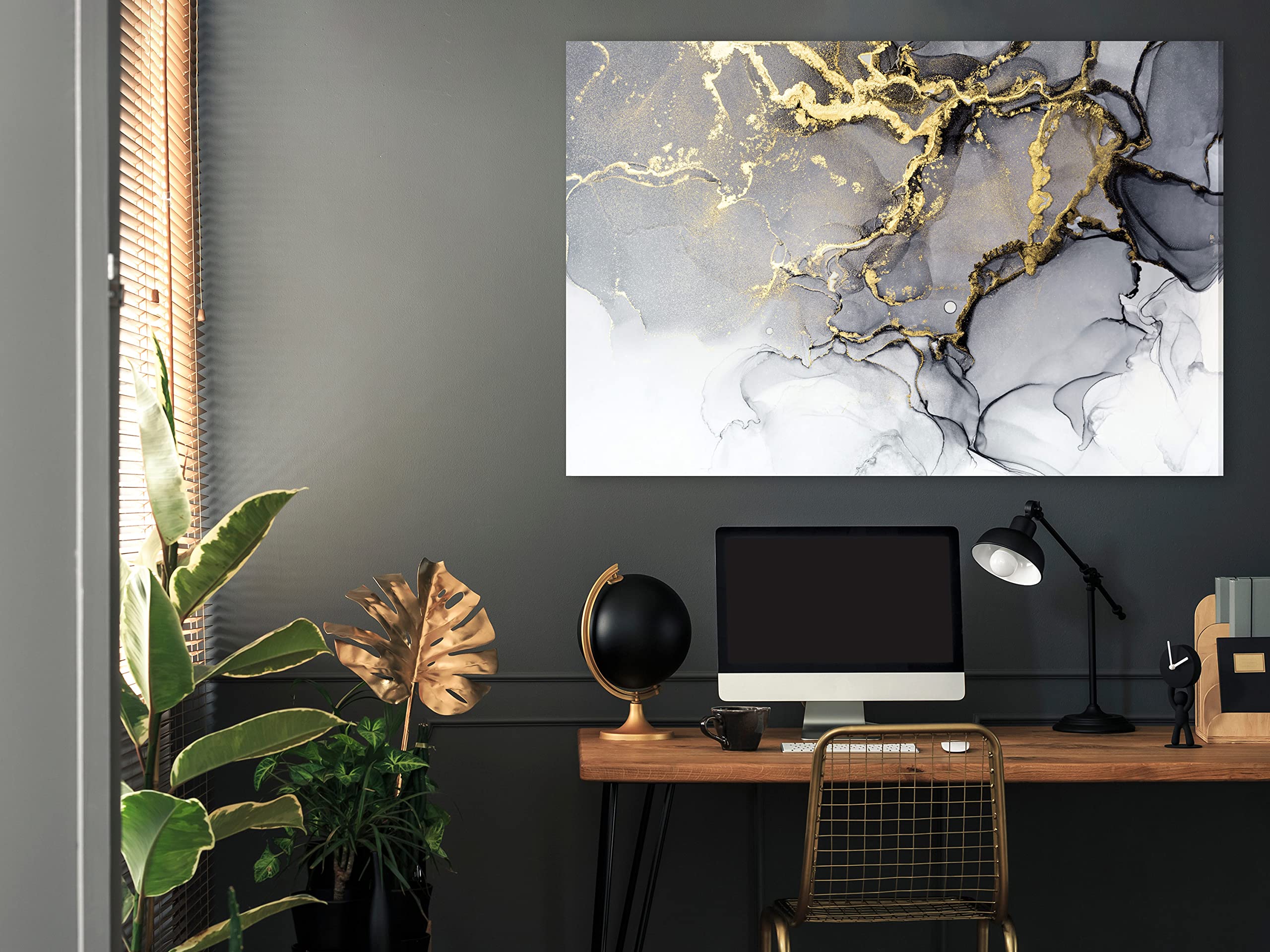 Artgeist Textured Canvas Wall Art - Abstract Modern Painting 35x24 Inch, Framed Canvas Print for Living Room, Bedroom & Office Decor | Marble-Inspired Design (A-B-10012-B-A)