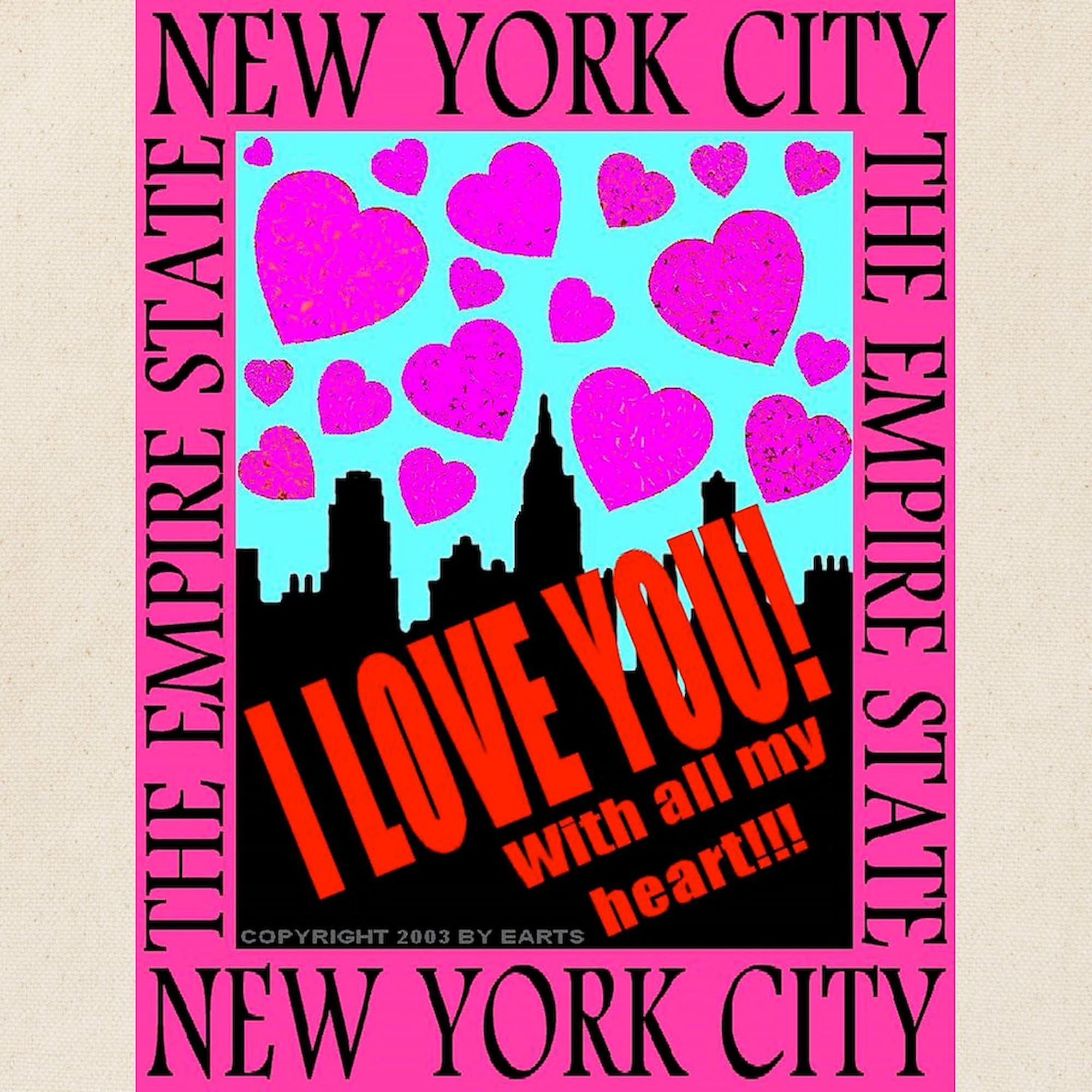New York City I Love You Tote Bag - Natural Canvas Reusable Shopping Bag for Groceries, Beach & Travel | Eco-Friendly Cotton Tote with Long Handles
