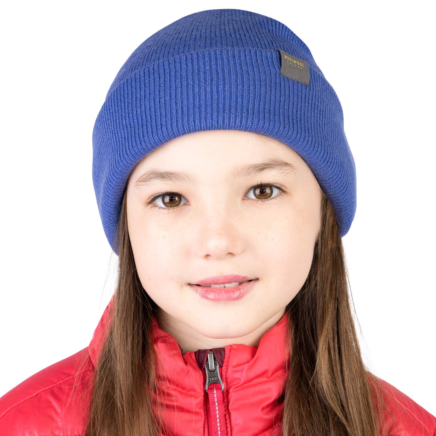 MERIWOOL Kids' Merino Wool Beanie Hat - Soft Ribbed Knit Winter Hat for Boys & Girls - Warm & Cozy for Outdoor Activities, Skiing, Snowboarding & Cold Weather