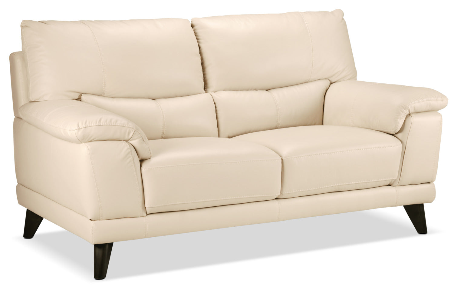 Braylon Leather Loveseat in Bisque - Premium Faux Leather Sofa for Living Room, Office or Lounge | Comfortable Small Couch for Apartments & Cozy Spaces