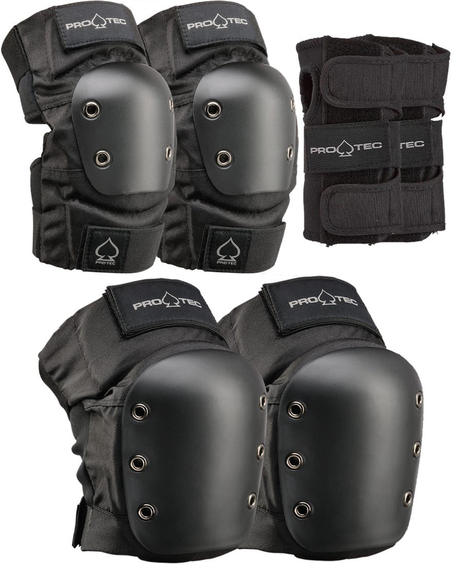 Pro Tec Jr. Knee Elbow Wrist Protective Pads Set - Youth Sports Safety Gear for Skateboarding, Cycling & Rollerblading