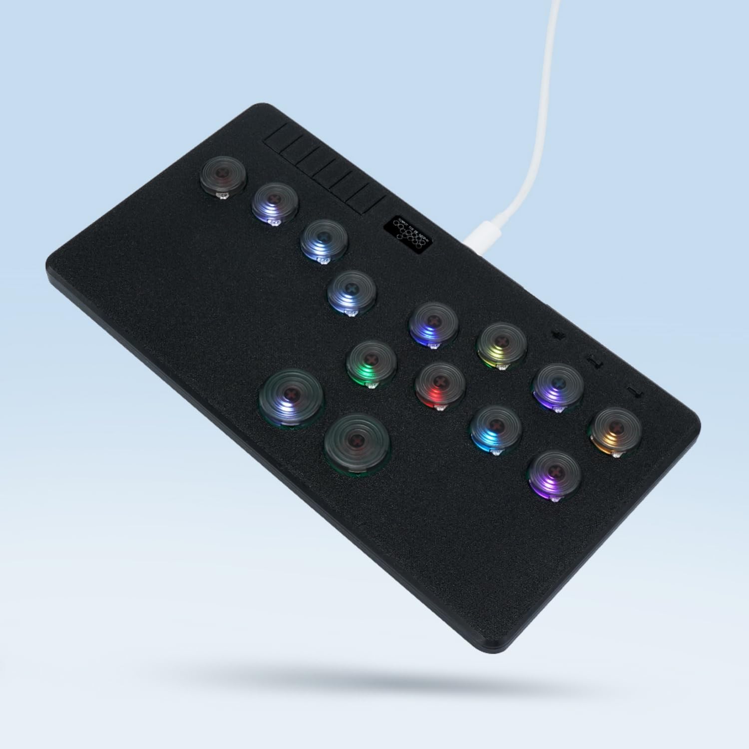 BITFUNX 14-Key Gaming Keypad & Arcade Stick - Flatbox Leverless Controller with SOCD Cleaning & Hot-Swap Switches | Custom RGB Lighting & Turbo Function for PC, PS3/PS4/PS5, Nintendo Switch & Steam | Perfect for Street Fighter, Fighting Games & Competitive Esports Tournaments
