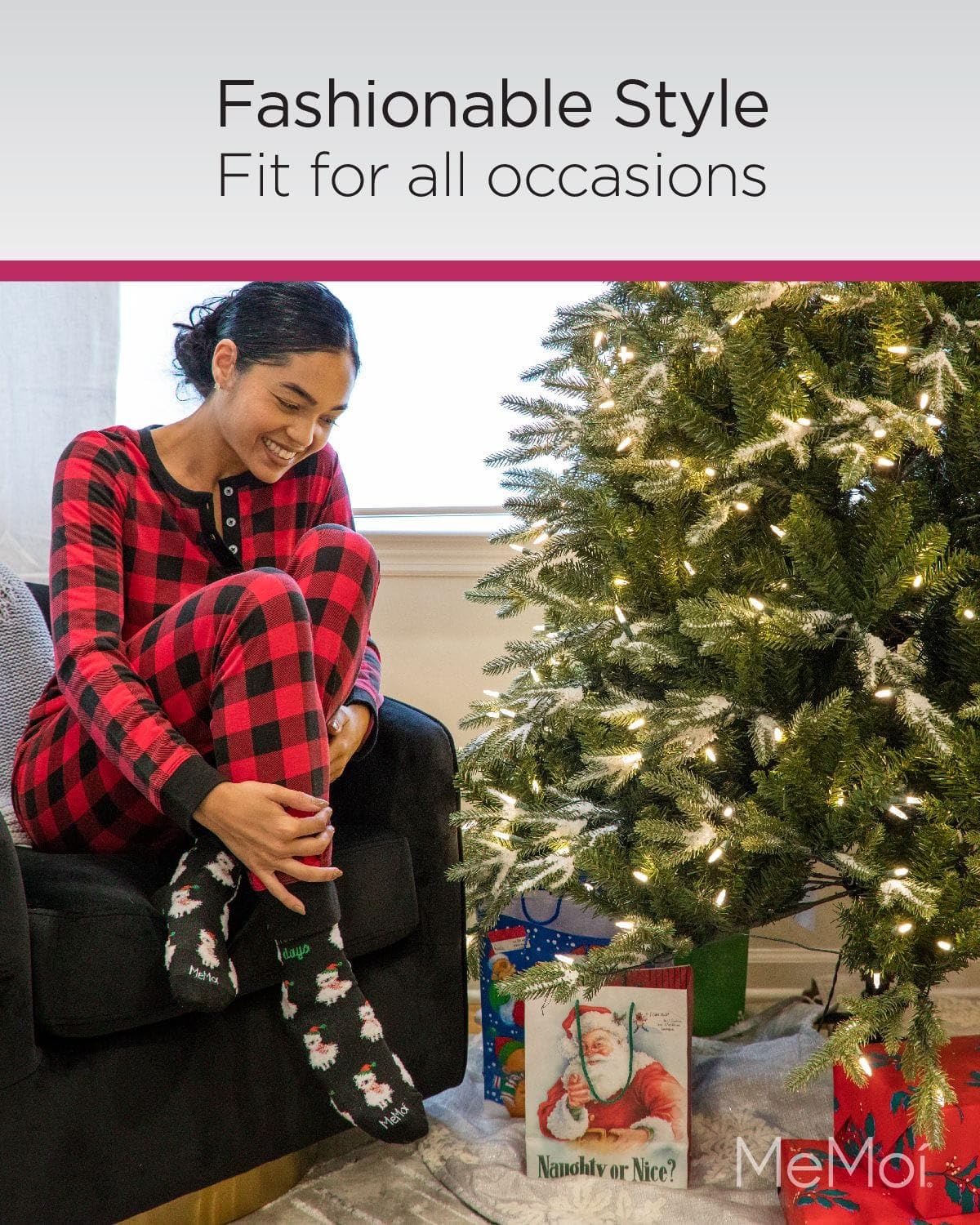 Happy Llama Days Novelty Christmas Socks for Women - Fun Holiday Gift & Cozy Winter Socks for Parties, Stocking Stuffers & Festive Outfits