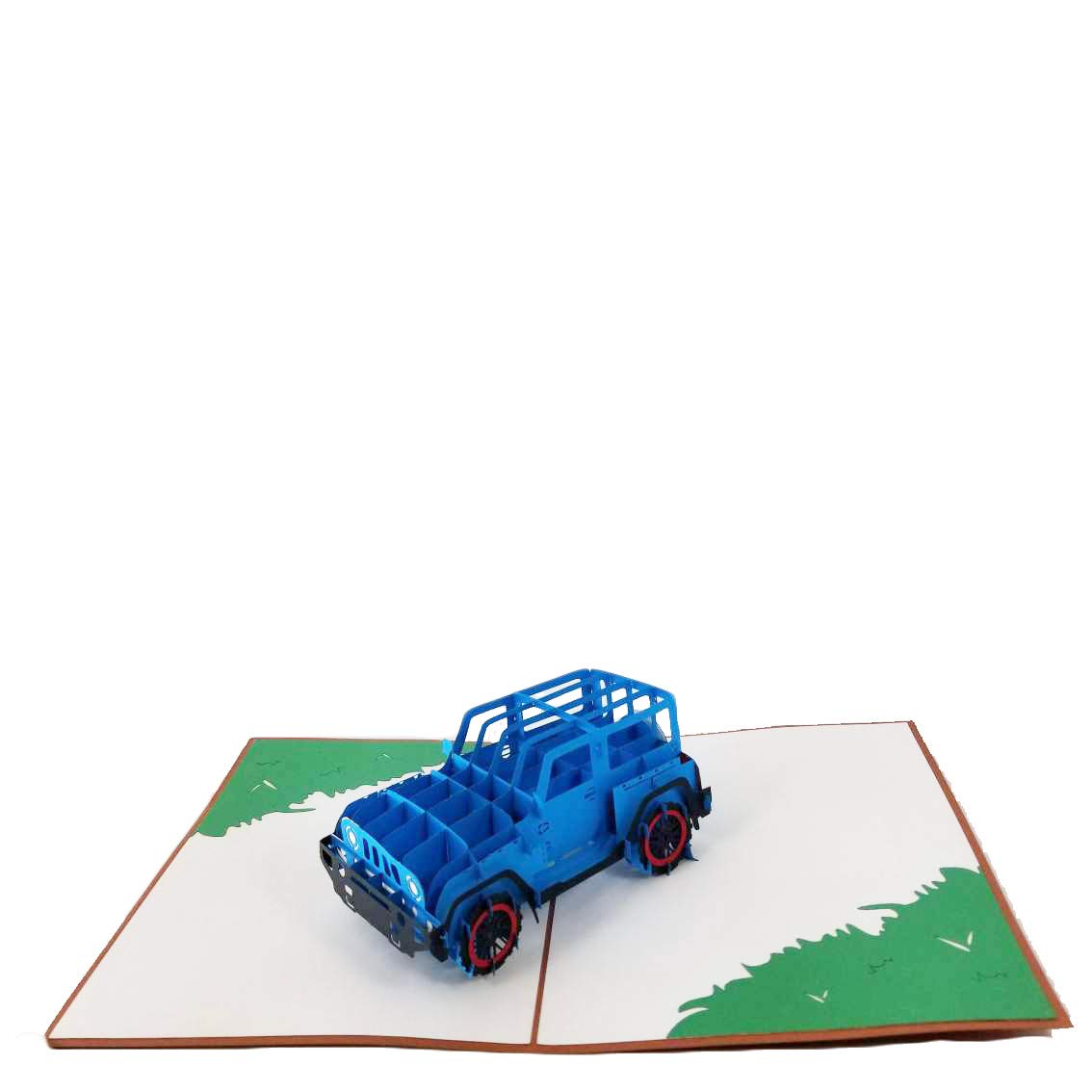Blue Jeep Pop-Up Greeting Card - Birthday, Thank You, Love, Graduation & Anniversary Card for Men & Women | 3D Pop-Up Design | Perfect for Jeep Lovers, Car Enthusiasts & Special Occasions