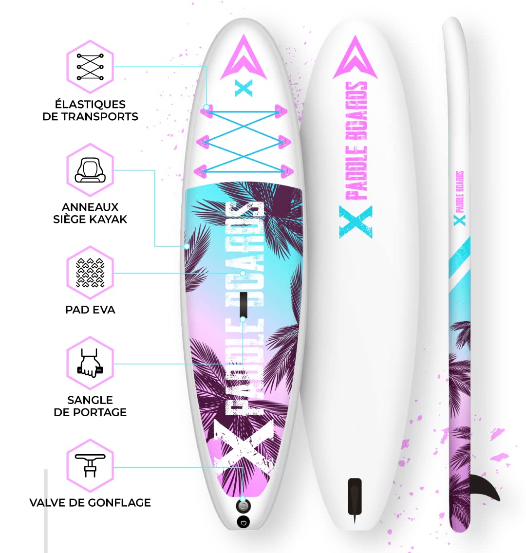 Inflatable Stand Up Paddle Board for Kids - Pink, 280 x 76 x 10cm - Lightweight & Stable SUP for Girls, Perfect for Lakes, Rivers & Beach Paddling
